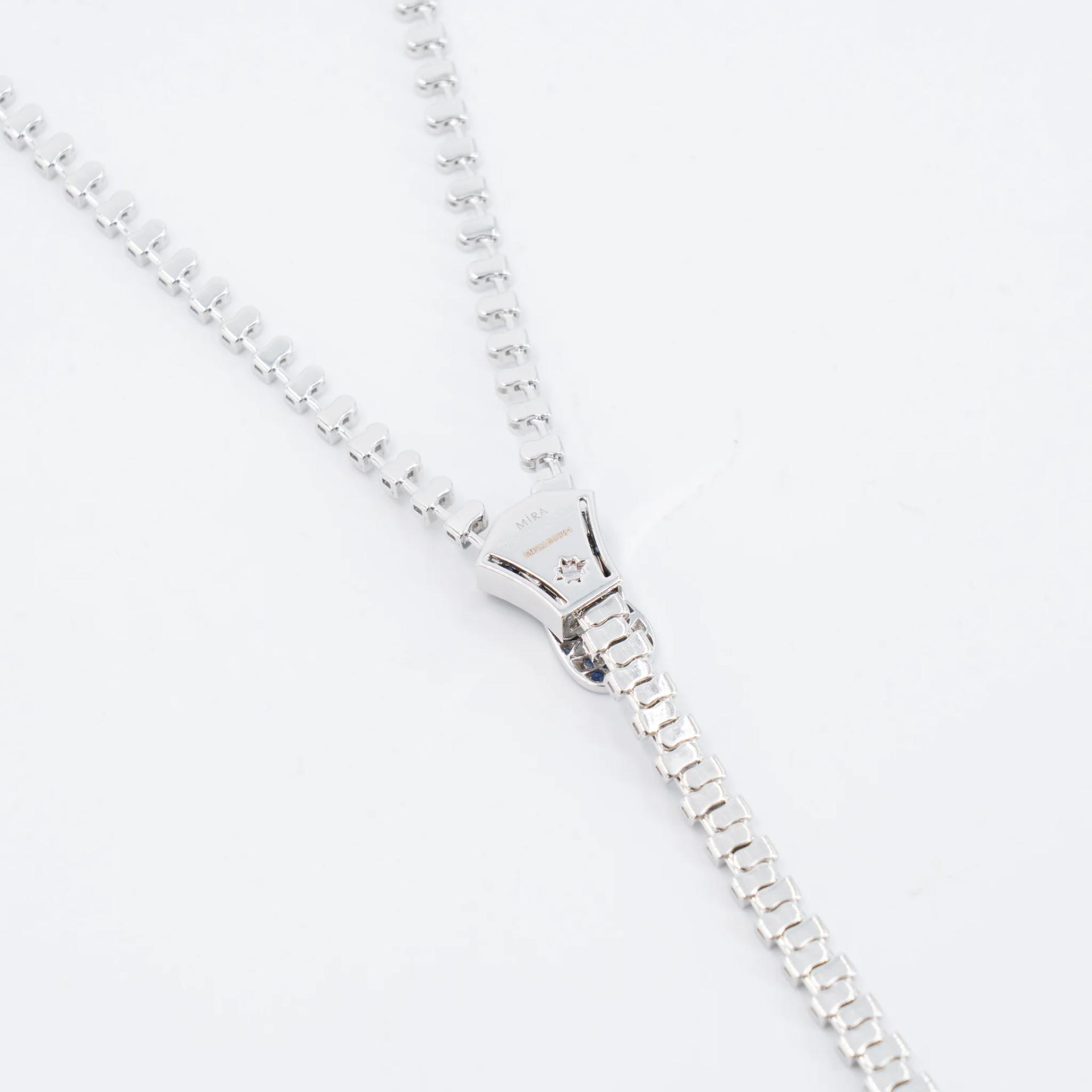 Brand New ( Rank N ) Mira MIRA Premium Collection Sapphire Mode Necklace Blue 18K White Gold Diamond - 10
