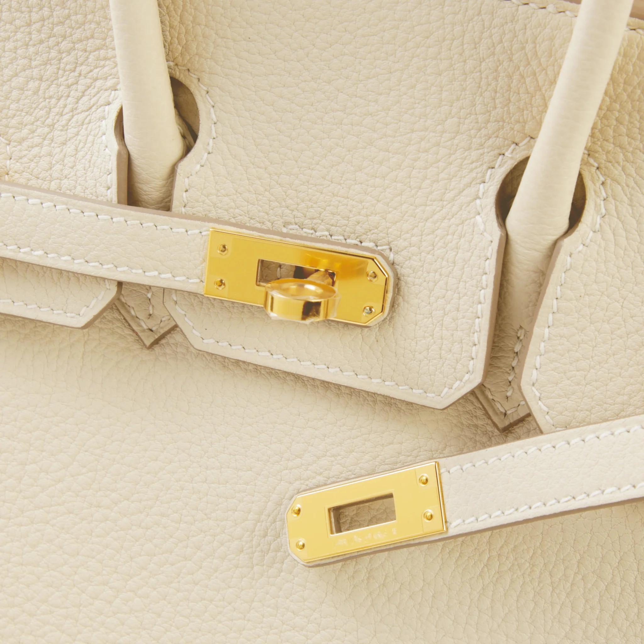 全新 HERMÈS 愛馬仕 Birkin 25 10 奶昔白 Craie Togo小牛皮 金扣 K刻 2025年 - 8