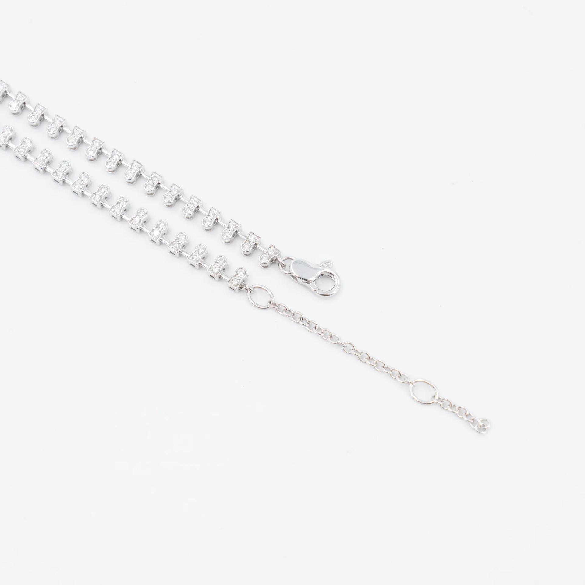 Brand New ( Rank N ) Mira MIRA Premium Collection Sapphire Mode Necklace Blue 18K White Gold Diamond - 11