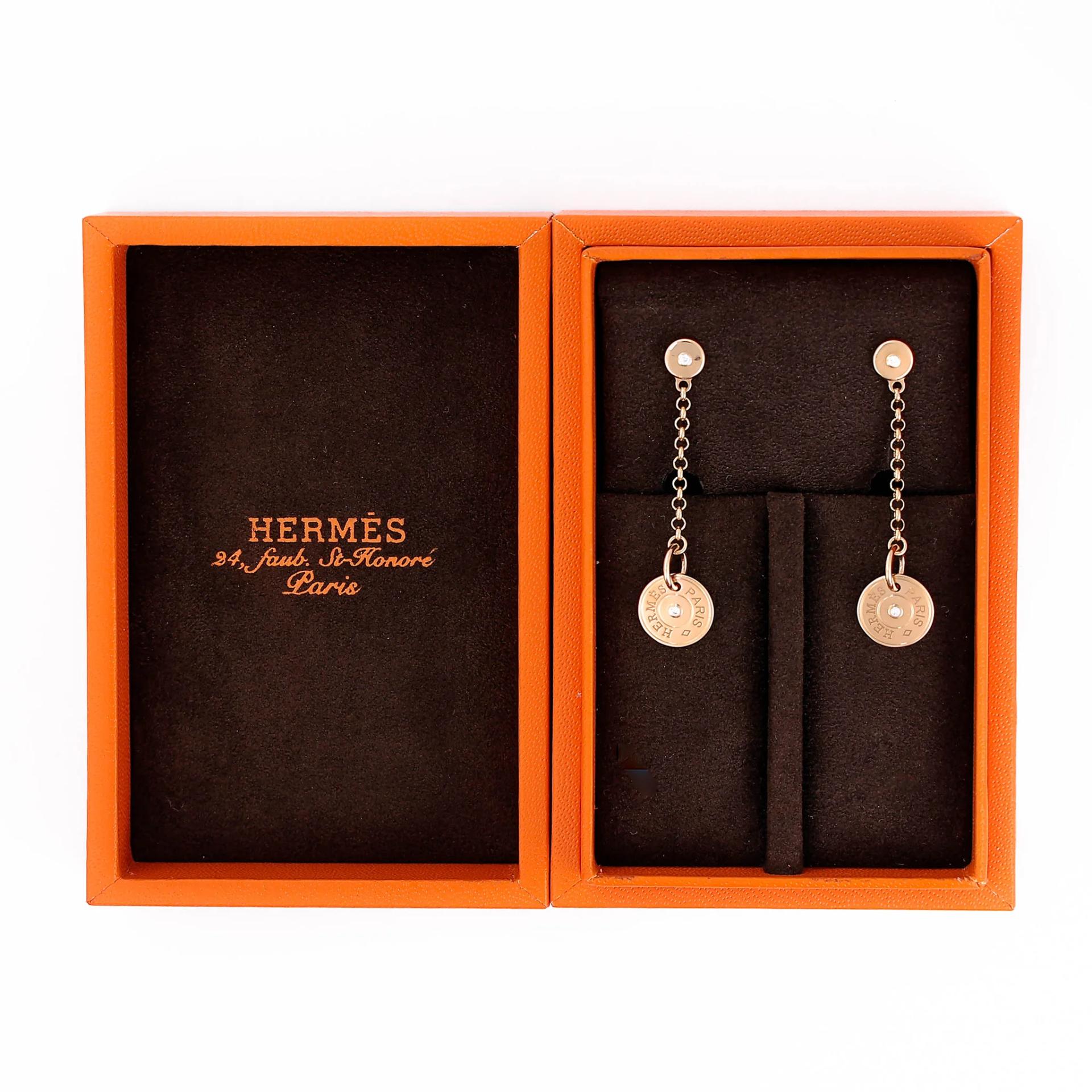 ランク N 新品 HERMÈS エルメス エクスリブリス クルー ド セル ピアス ピンクゴールド K18ピンクゴールド ダイヤモンド 不明 - 6