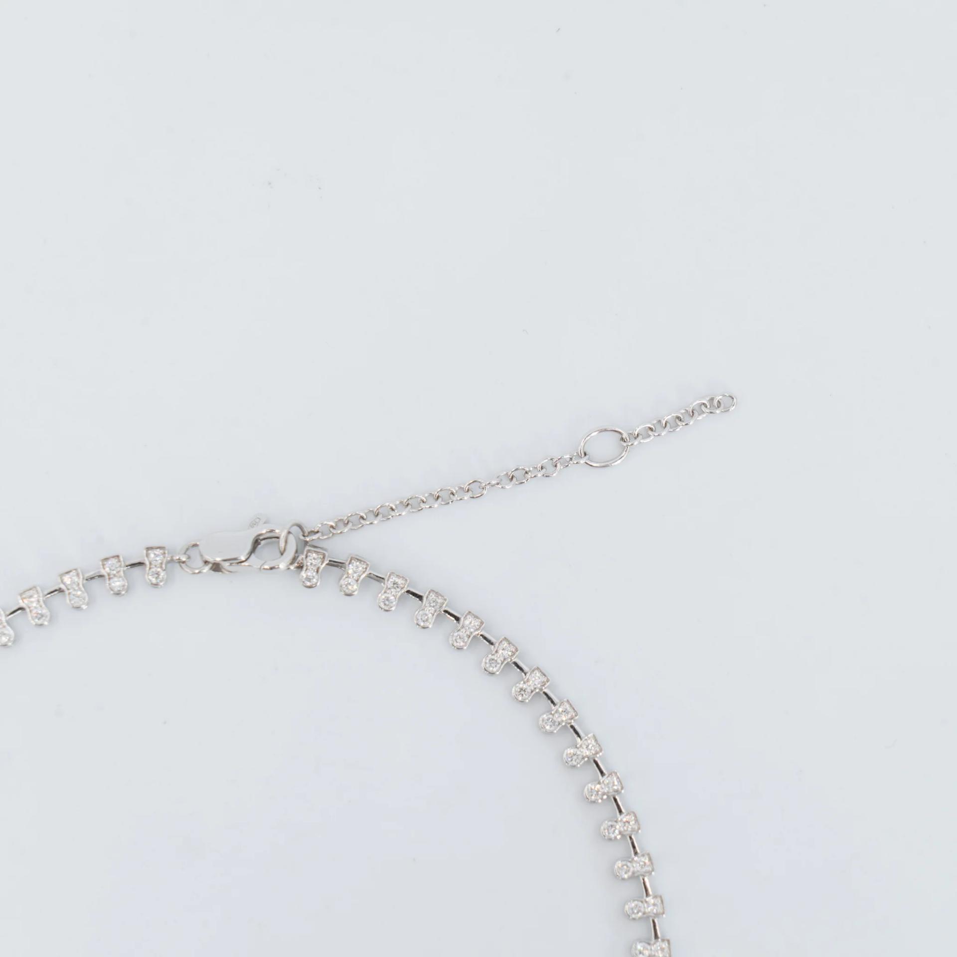 Brand New ( Rank N ) Mira MIRA Premium Collection Sapphire Mode Necklace Blue 18K White Gold Diamond - 8