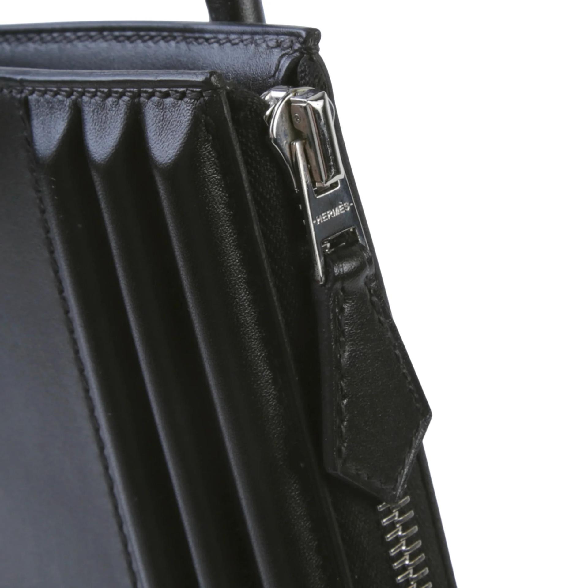 Unused ( Rank NS ) HERMÈS Cadenas Black (89) Tadelakt Palladium hardware U (2022) - 8