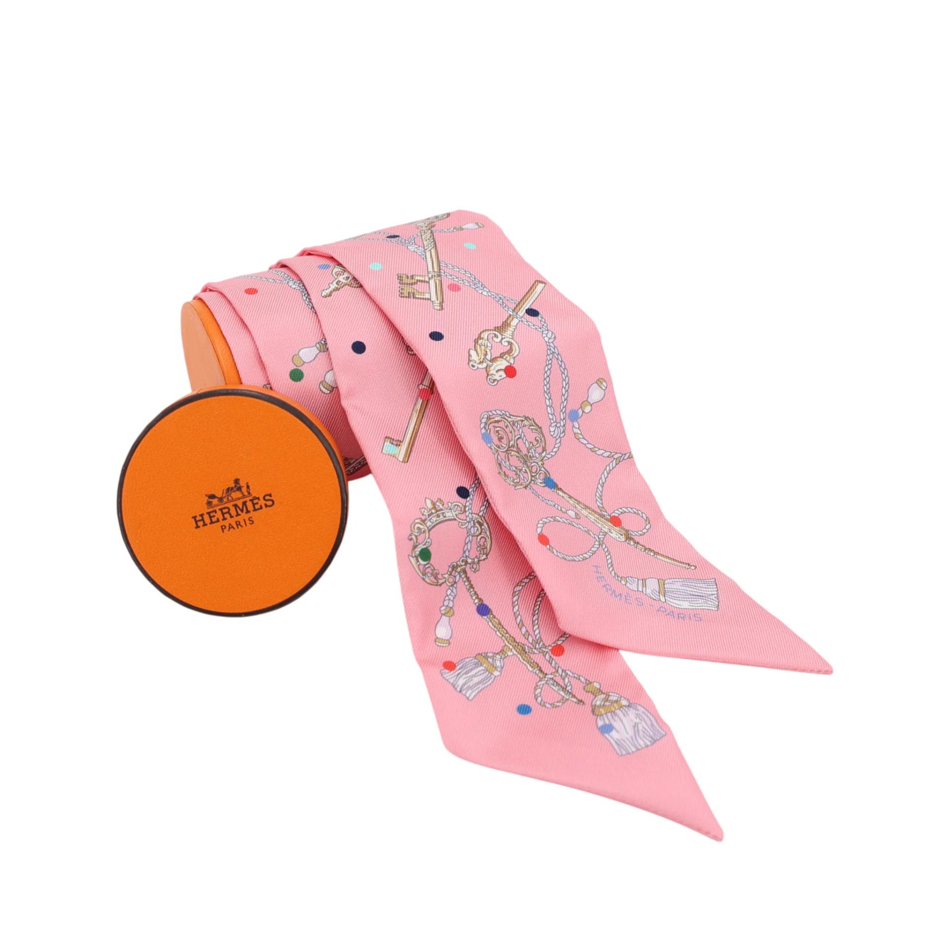 ランク N 新品 HERMÈS エルメス ツイリー レクレアポア ピンク シルク - 4