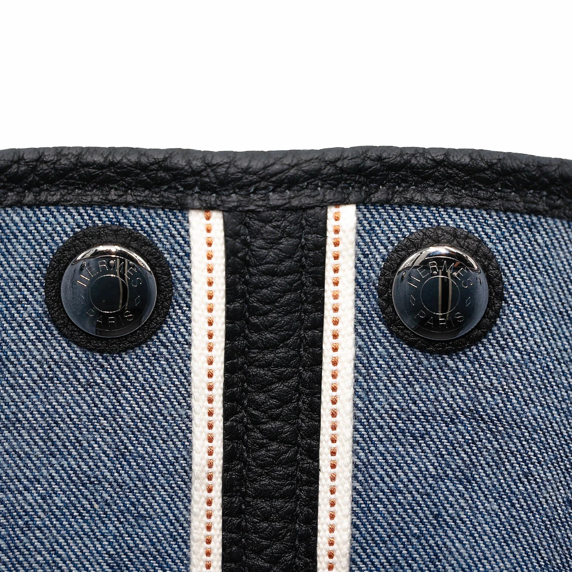 ランク N 新品 HERMÈS エルメス ネオガーデンパーティ デニム ブラック (89) デニム ネゴンダ シルバー金具 K刻印 (2025) - 11