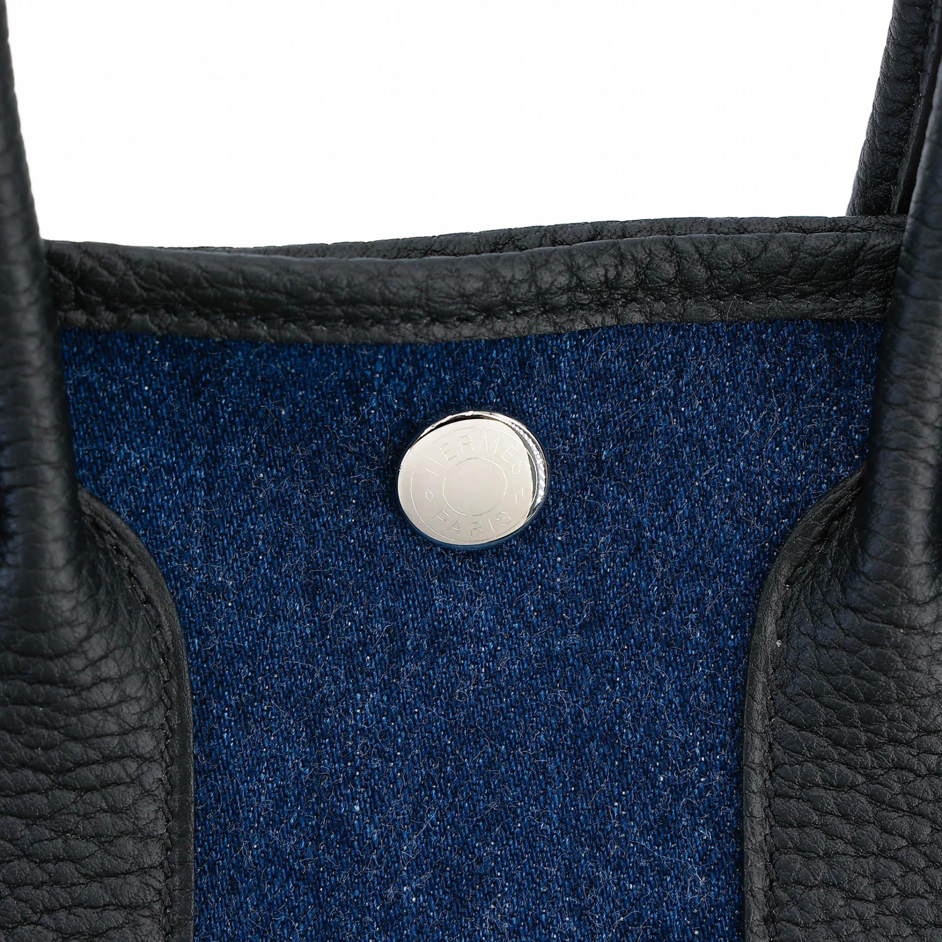 ランク N 新品 HERMÈS エルメス ネオガーデンパーティ デニム ブラック (89) デニム ネゴンダ シルバー金具 K刻印 (2025) - 8