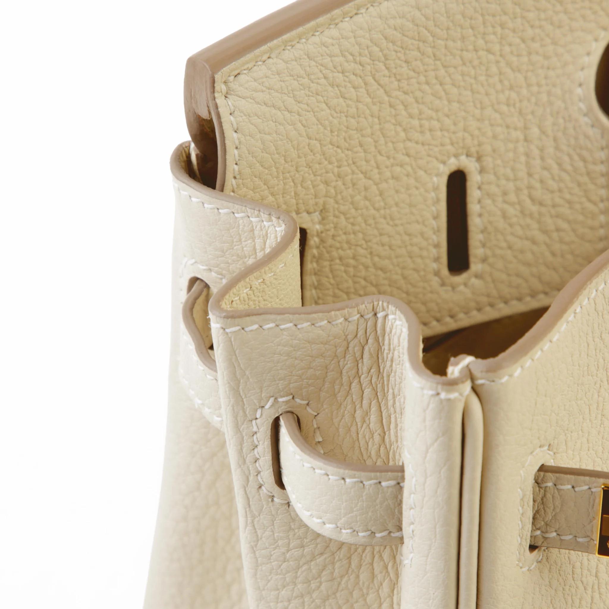 全新 HERMÈS 愛馬仕 Birkin 25 10 奶昔白 Craie Togo小牛皮 金扣 K刻 2025年 - 12