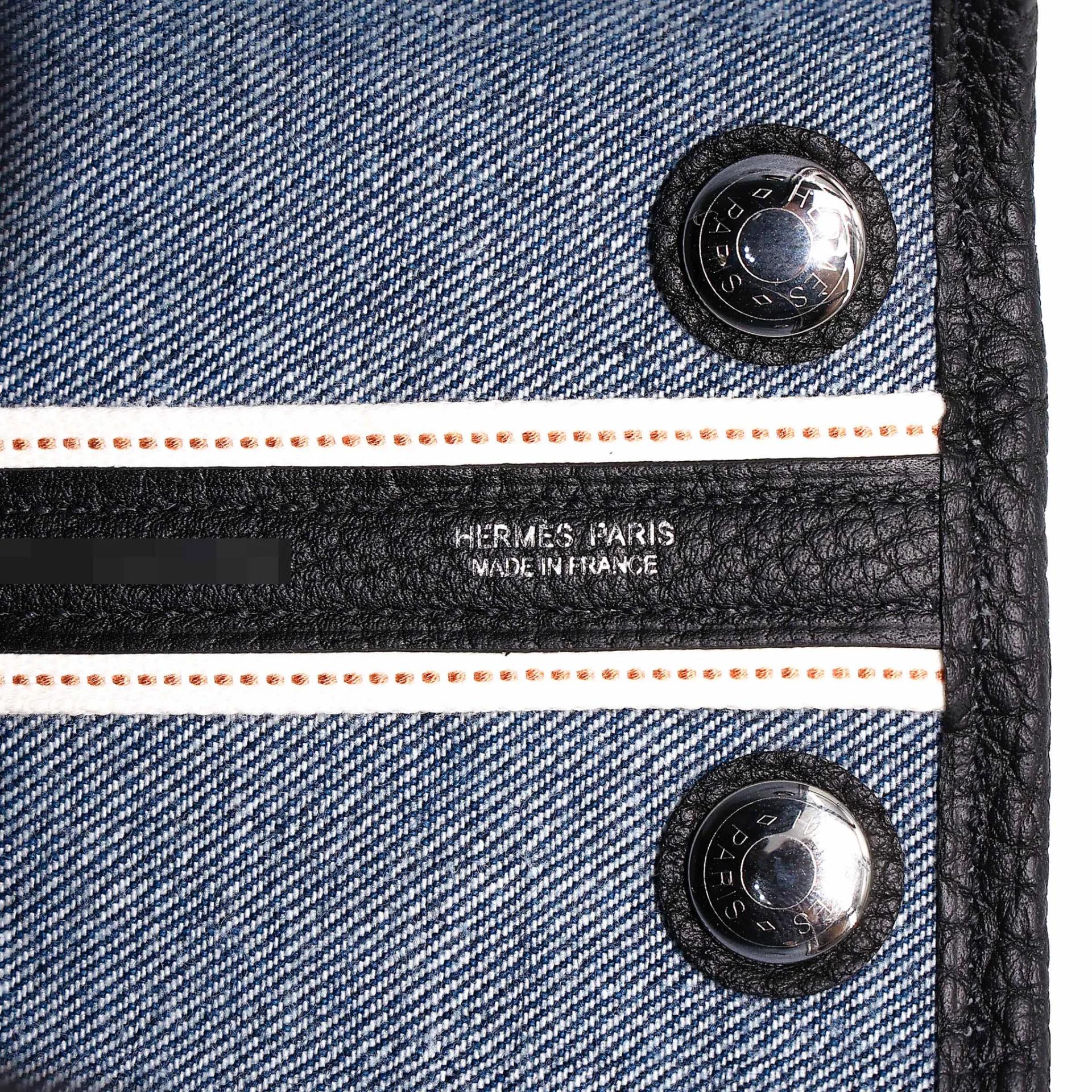 ランク N 新品 HERMÈS エルメス ネオガーデンパーティ デニム ブラック (89) デニム ネゴンダ シルバー金具 K刻印 (2025) - 12