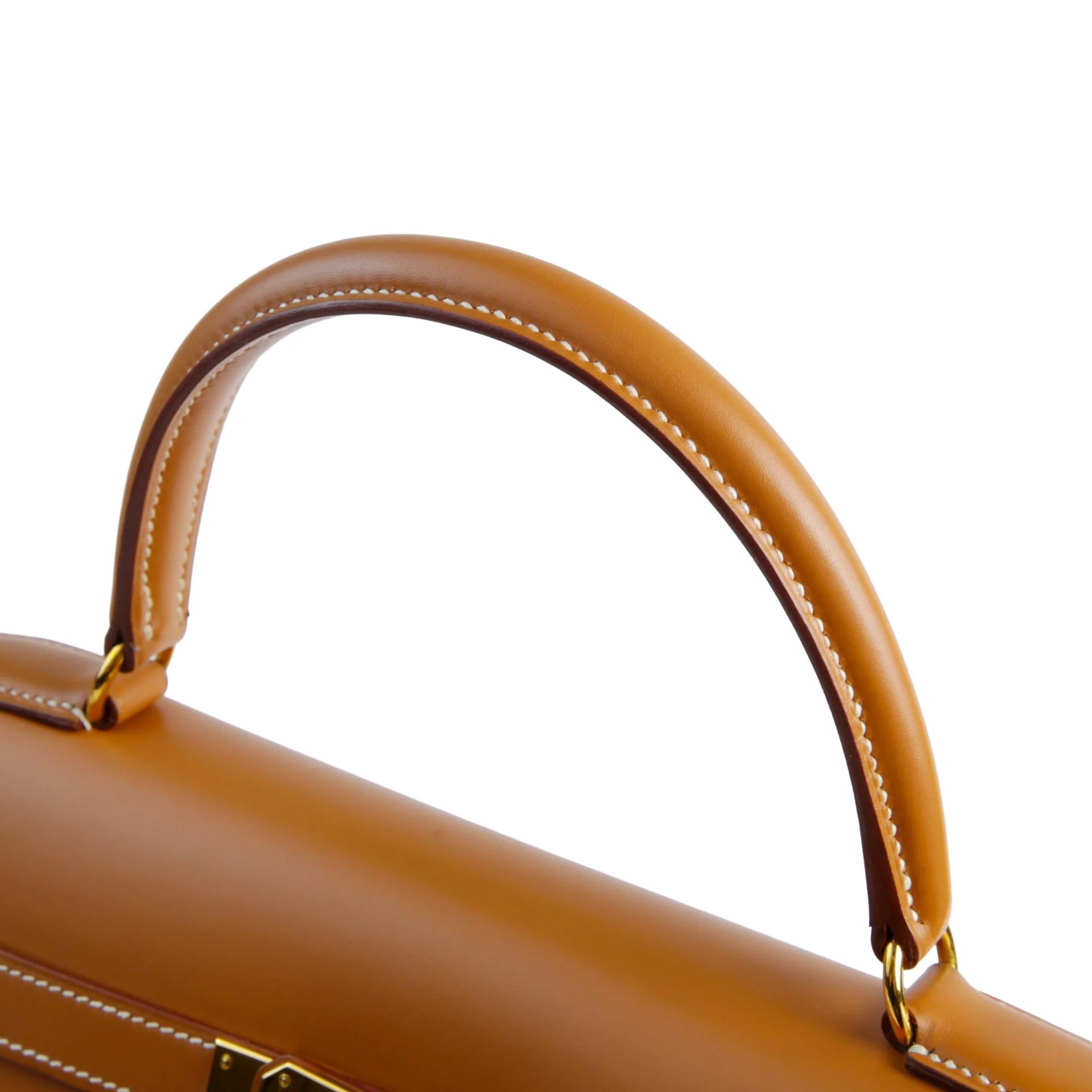 A美品 HERMÈS 爱马仕 Kelly 35 外缝 27 奶茶色 Natural Vache皮 金扣 〇Y刻 1995年 - 3