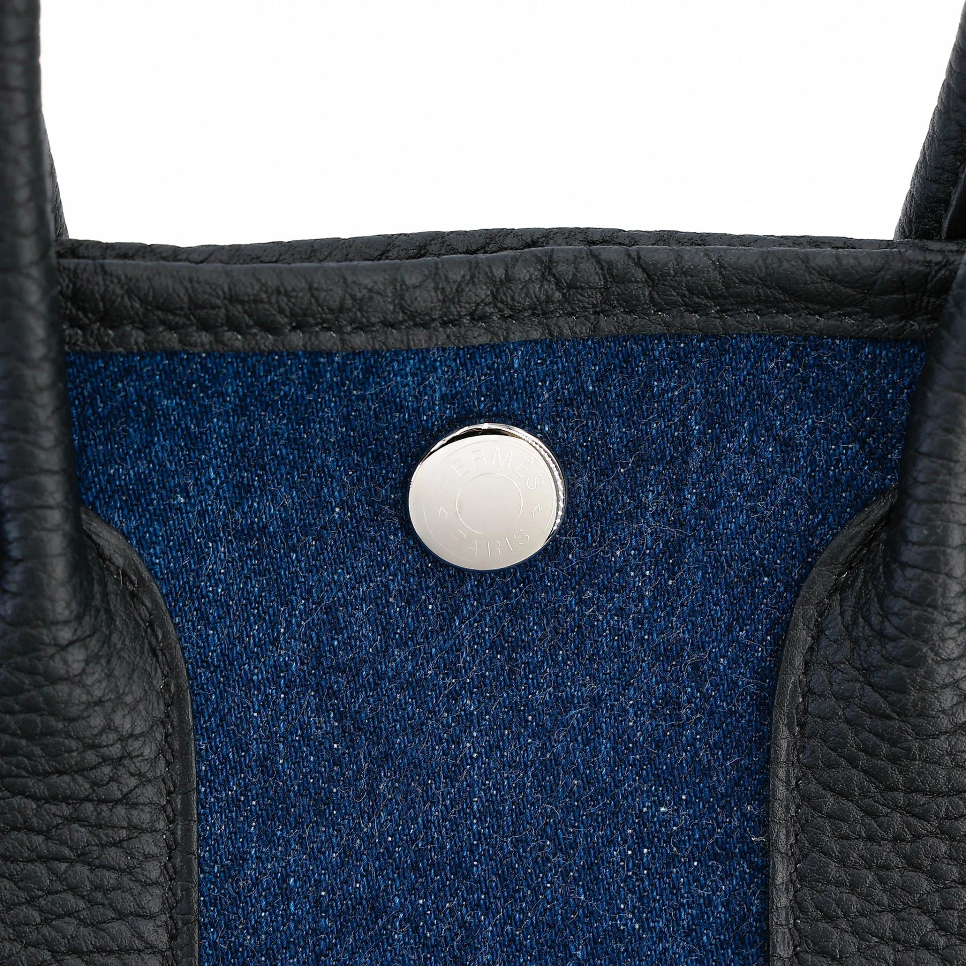 ランク N 新品 HERMÈS エルメス ネオガーデンパーティ デニム ブラック (89) デニム ネゴンダ シルバー金具 K刻印 (2025) - 9