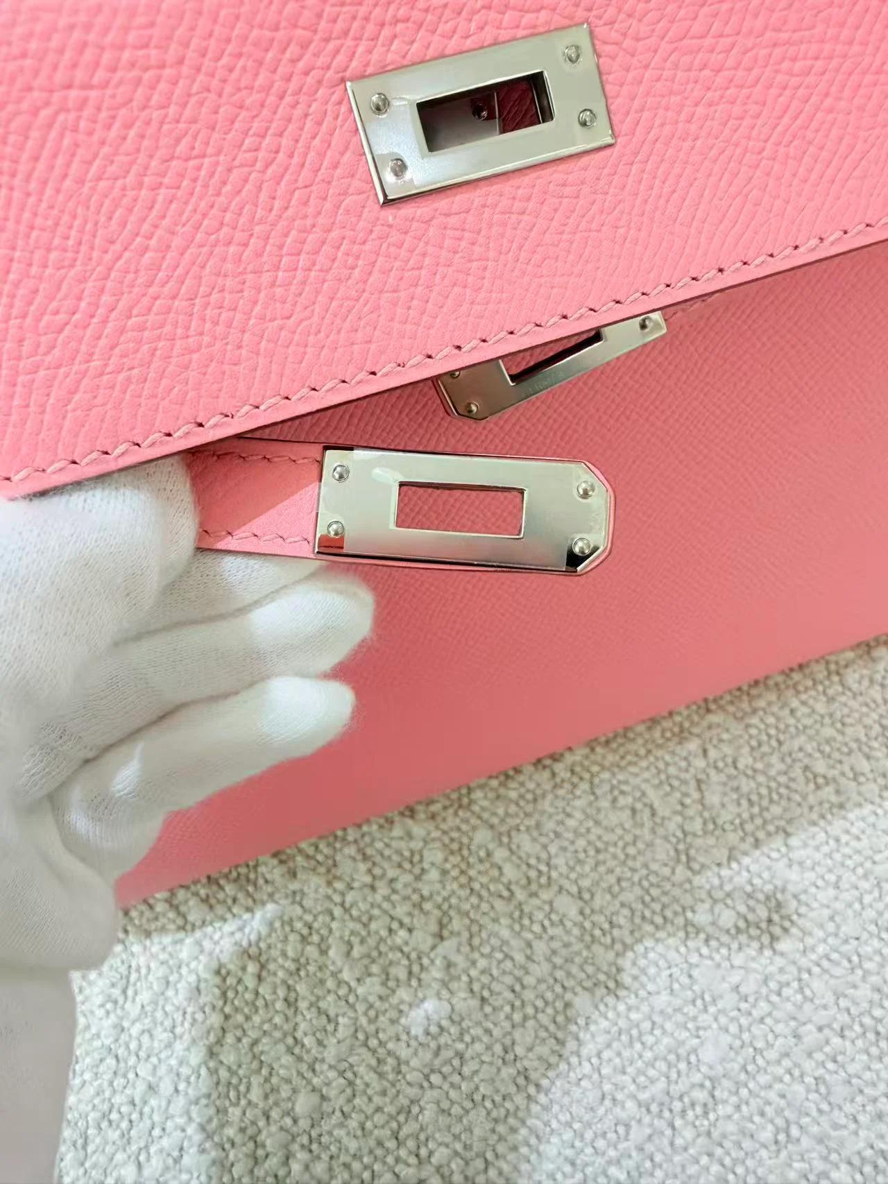 ランク SA HERMÈS エルメス ケリー25 セリエ ローズコンフェッティ (1Q) エプソン シルバー金具 X刻印 (2016) - 10