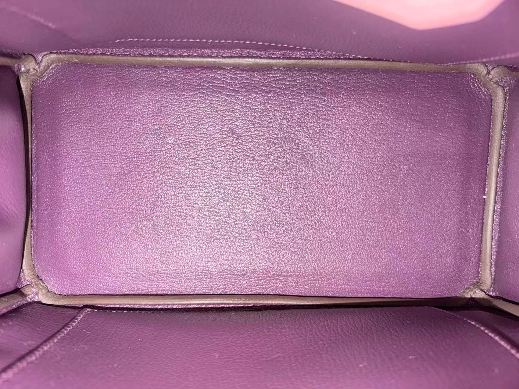 A美品 HERMÈS 愛馬仕 馬蹄印定制 Birkin 25 HSS 1Q 彩紙粉 Rose Confetti P9 海葵紫 Anemone Epsom牛皮 金扣 T刻 2015年 - 17