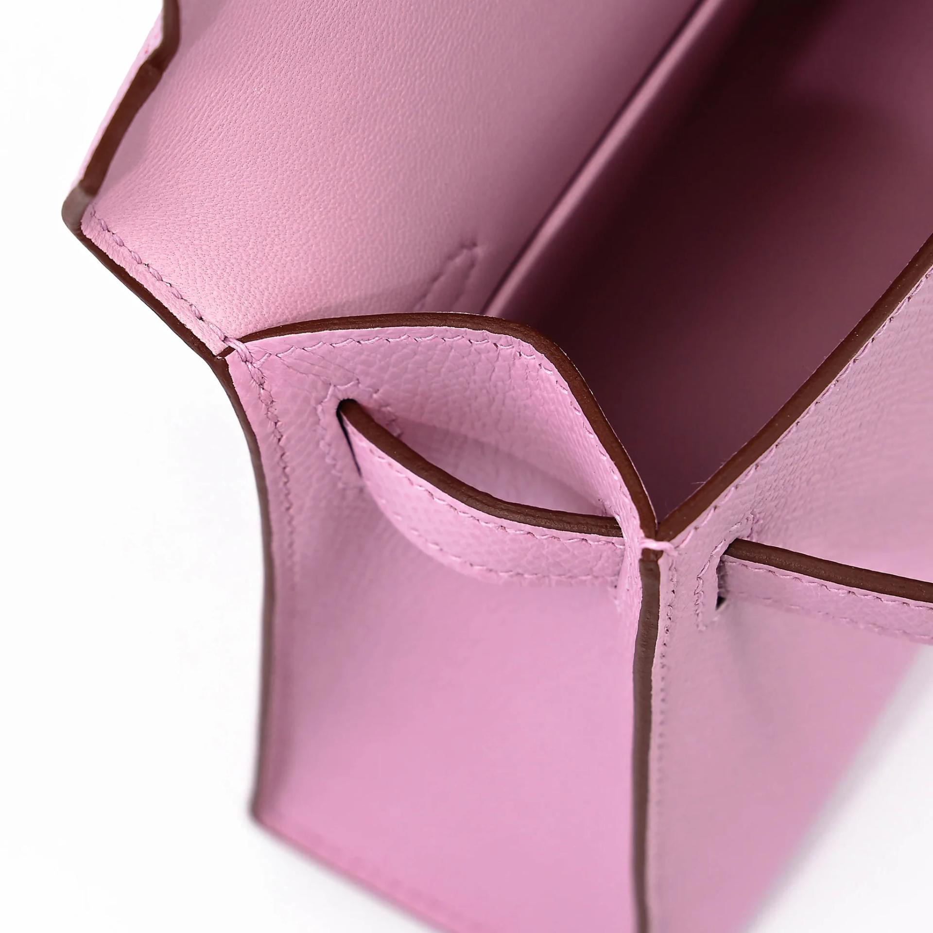 Brand New ( Rank N ) HERMÈS Mini Kelly II Mauve Sylvestre (X9) Epsom Palladium hardware G (2026) - 16