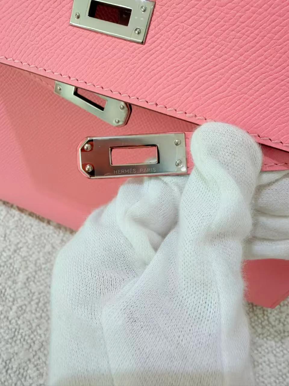 ランク SA HERMÈS エルメス ケリー25 セリエ ローズコンフェッティ (1Q) エプソン シルバー金具 X刻印 (2016) - 9