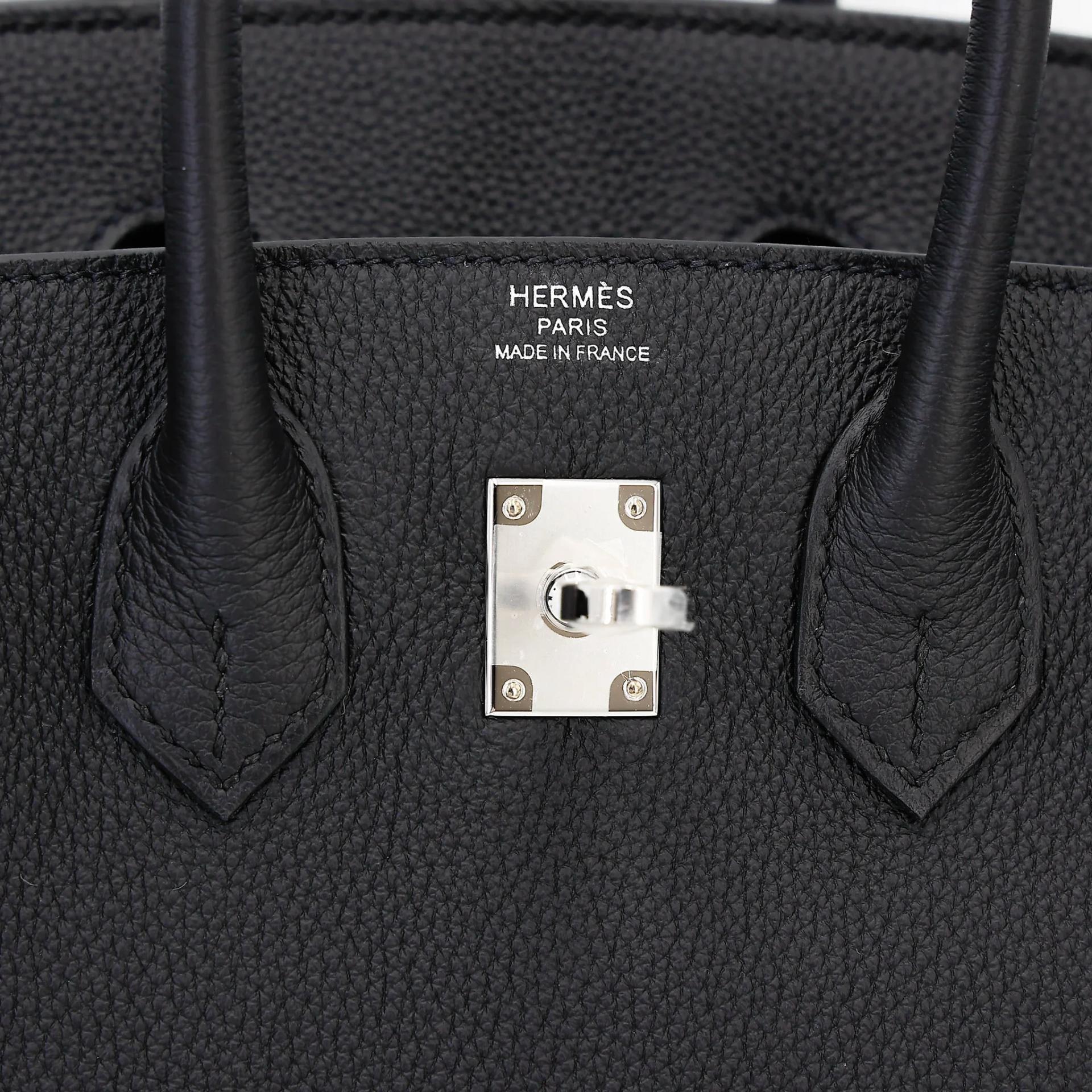 Brand New ( Rank N ) HERMÈS Birkin 25 Noir (89) Togo Palladium hardware G (2026) - 10