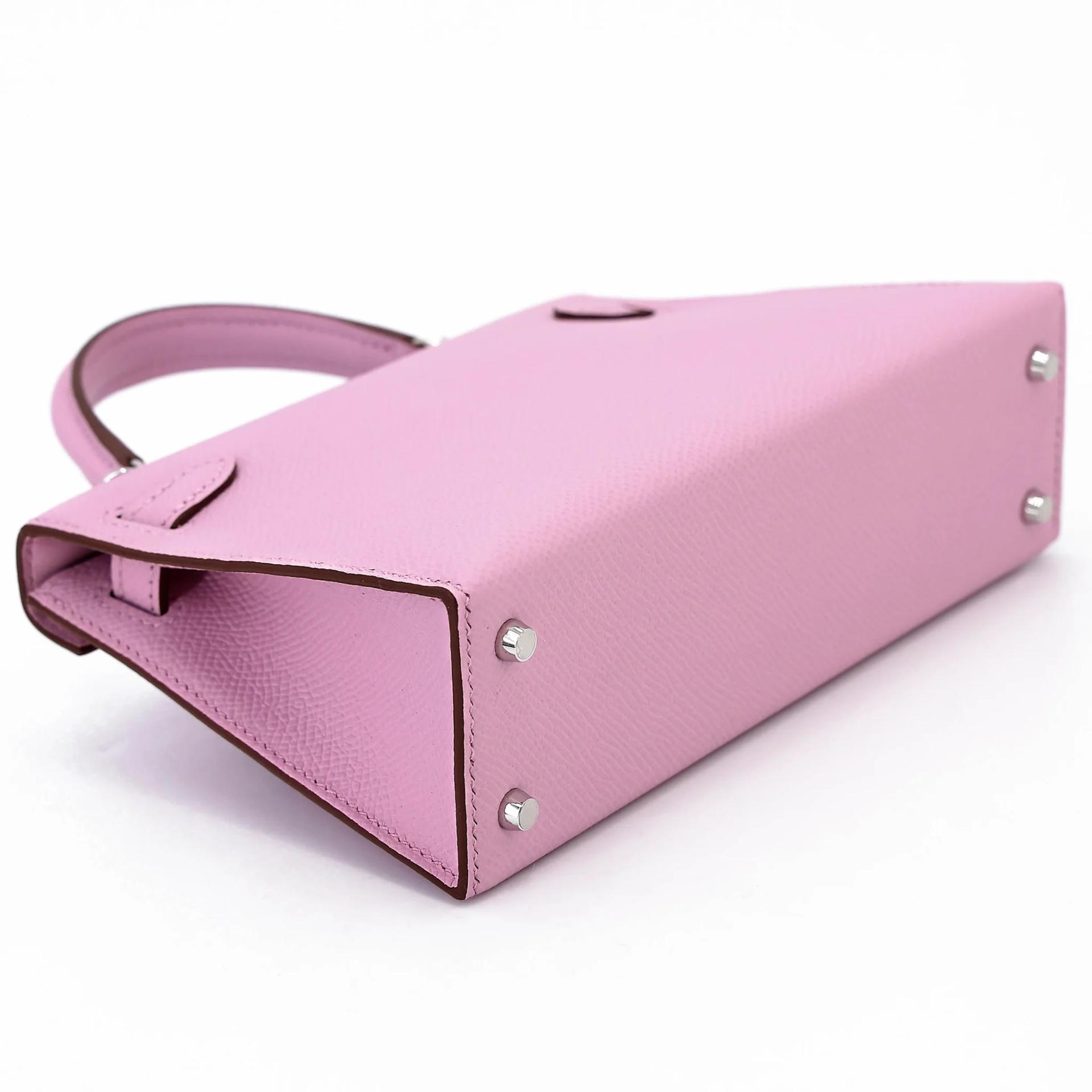 Brand New ( Rank N ) HERMÈS Mini Kelly II Mauve Sylvestre (X9) Epsom Palladium hardware G (2026) - 7
