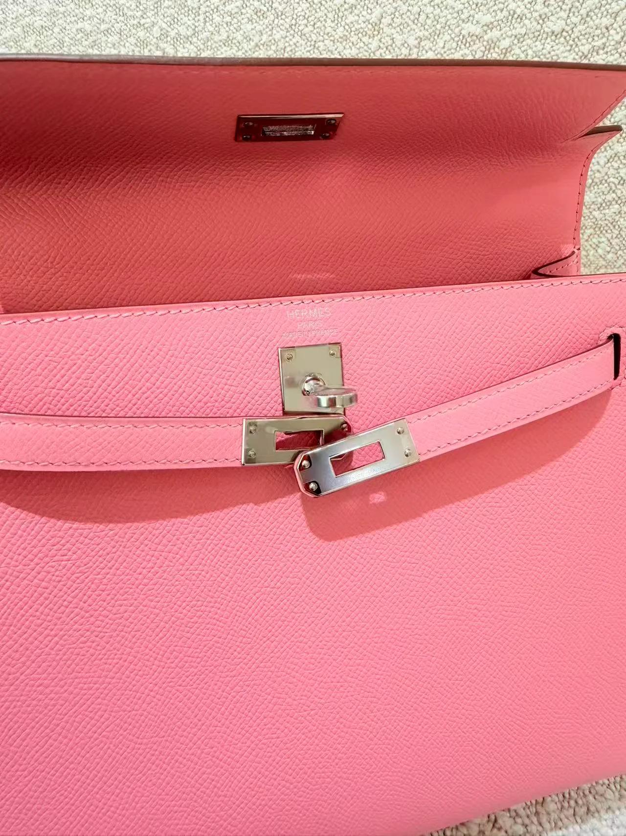 ランク SA HERMÈS エルメス ケリー25 セリエ ローズコンフェッティ (1Q) エプソン シルバー金具 X刻印 (2016) - 11