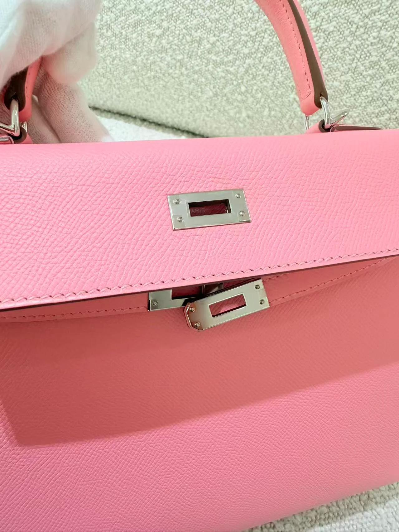 ランク SA HERMÈS エルメス ケリー25 セリエ ローズコンフェッティ (1Q) エプソン シルバー金具 X刻印 (2016) - 8