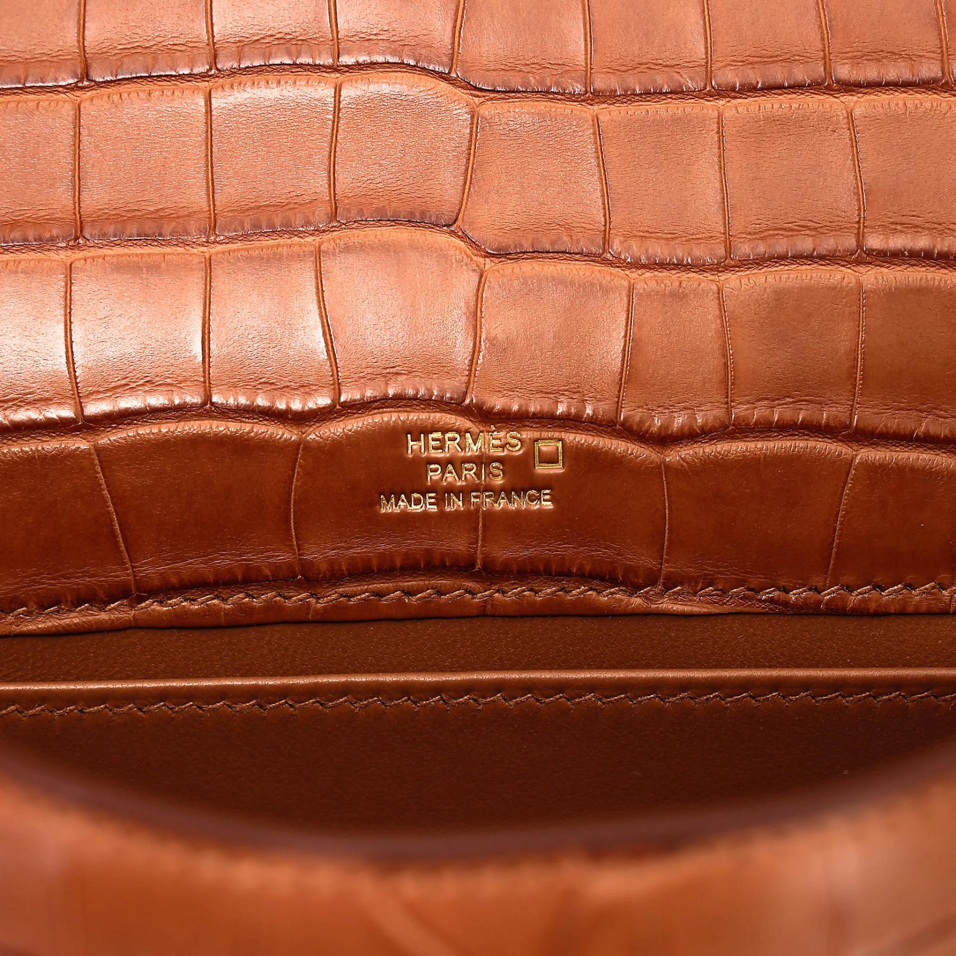 全新 HERMÈS 愛馬仕 Kelly Pochette 37 金棕色 Gold □ 短吻鱷 霧面 金扣 G刻 2026年 - 14