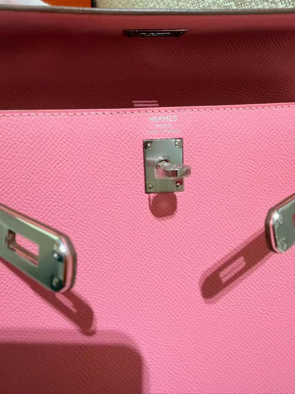 ランク SA HERMÈS エルメス ケリー25 セリエ ローズコンフェッティ (1Q) エプソン シルバー金具 X刻印 (2016) - 13