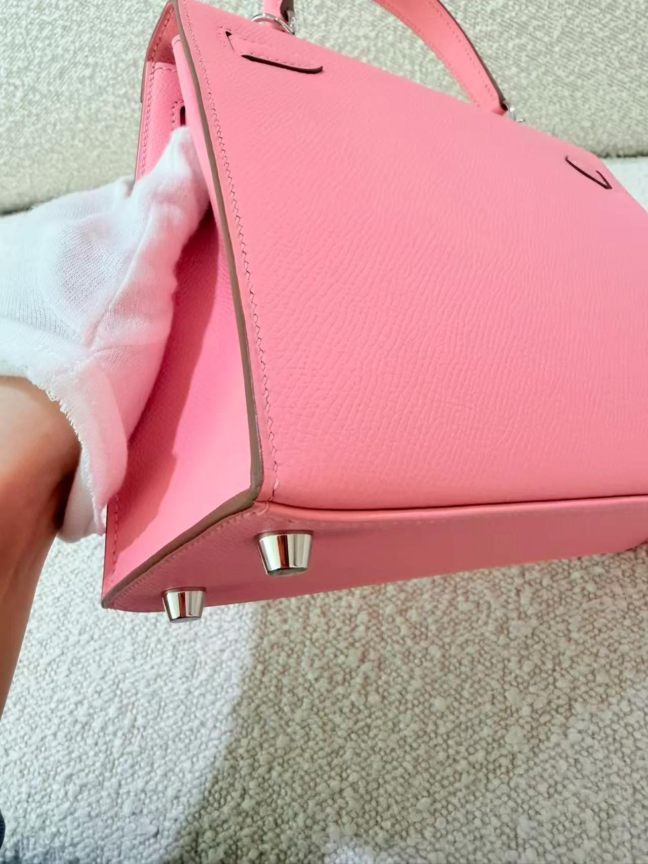 ランク SA HERMÈS エルメス ケリー25 セリエ ローズコンフェッティ (1Q) エプソン シルバー金具 X刻印 (2016) - 19
