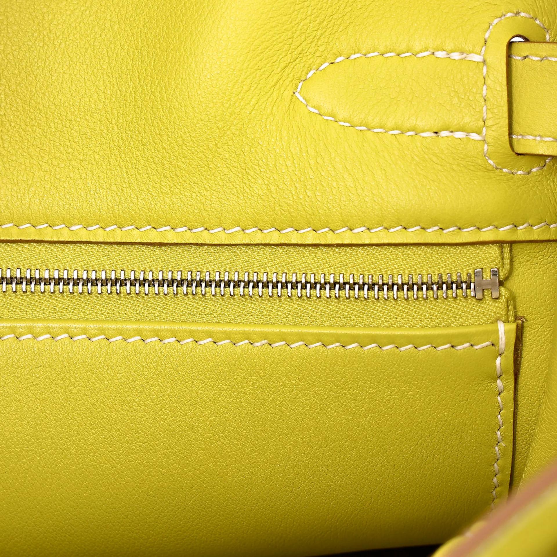 Excellent ( Rank SA ) HERMÈS Kelly Lakis 32 Lime (9R) Swift Palladium hardware Square O (2011) - 24
