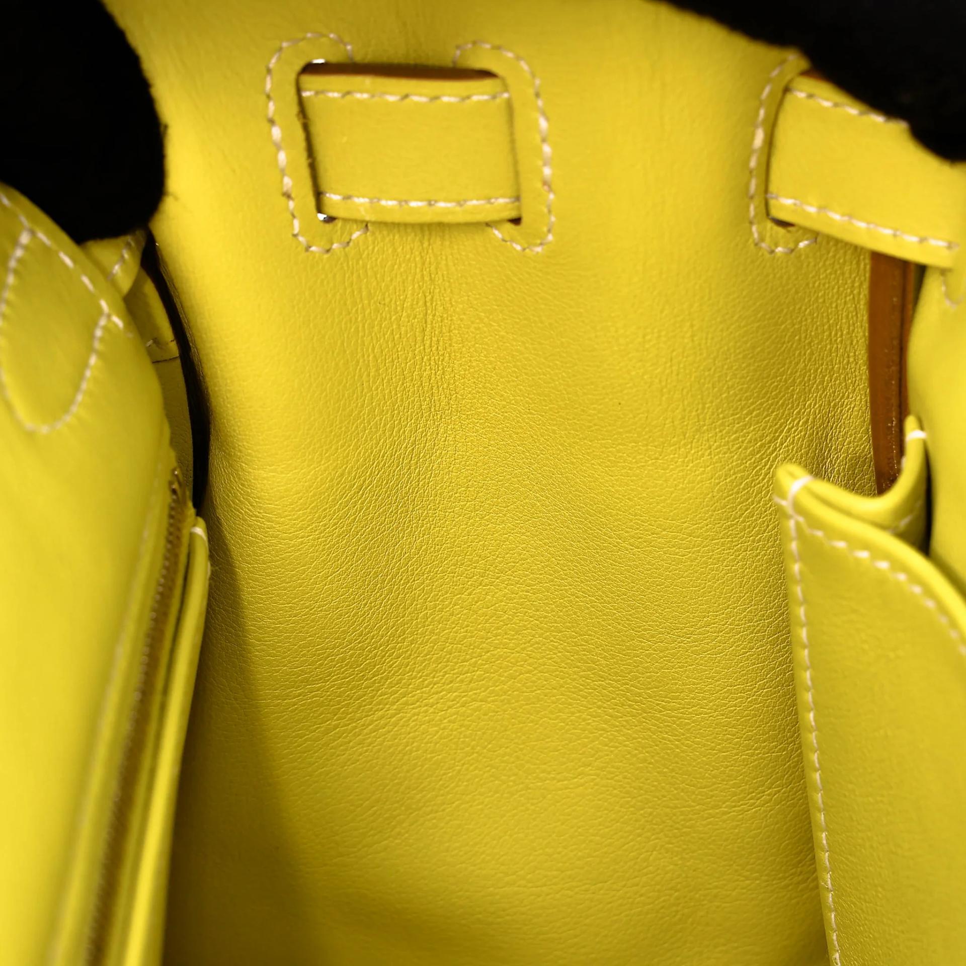 Excellent ( Rank SA ) HERMÈS Kelly Lakis 32 Lime (9R) Swift Palladium hardware Square O (2011) - 26
