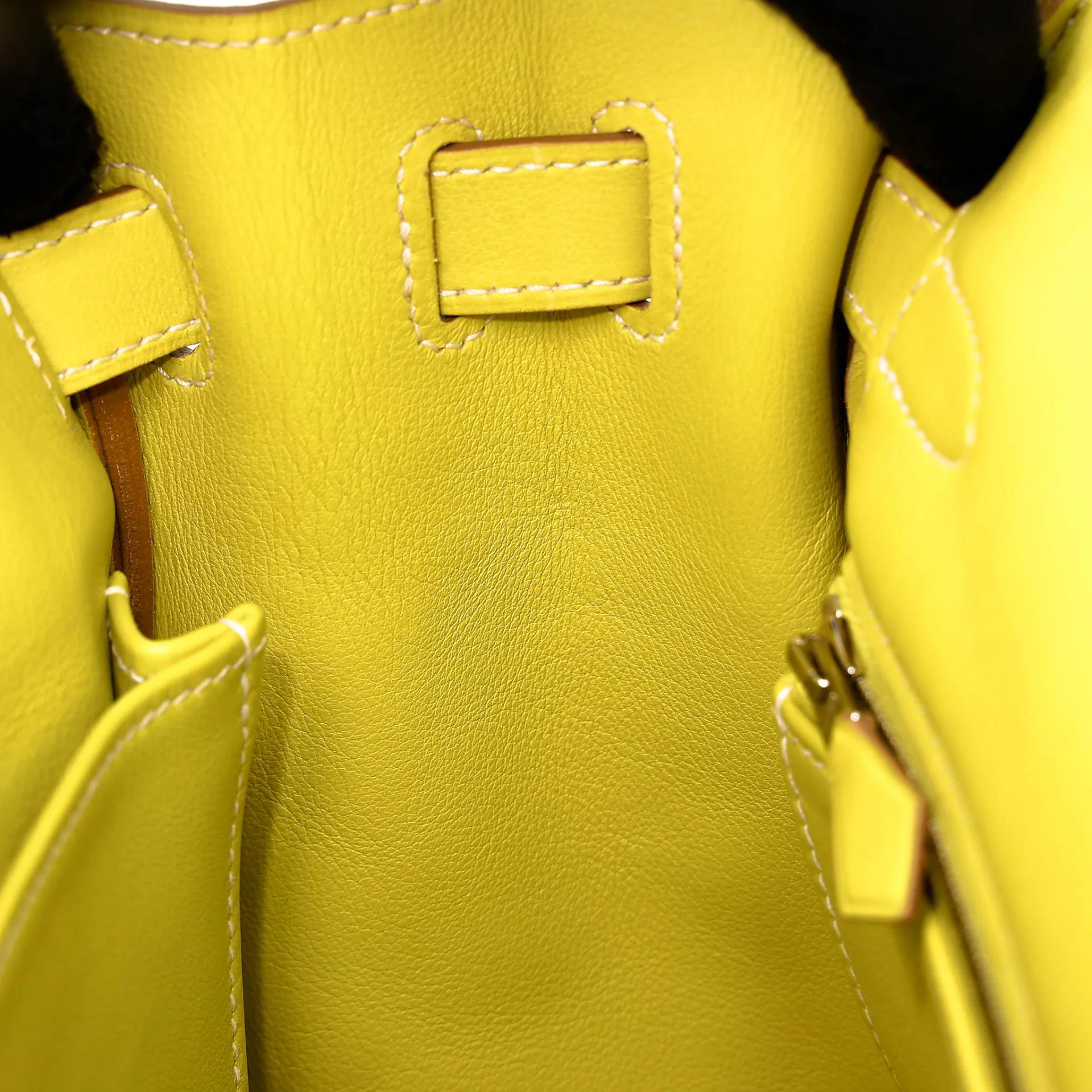 Excellent ( Rank SA ) HERMÈS Kelly Lakis 32 Lime (9R) Swift Palladium hardware Square O (2011) - 25