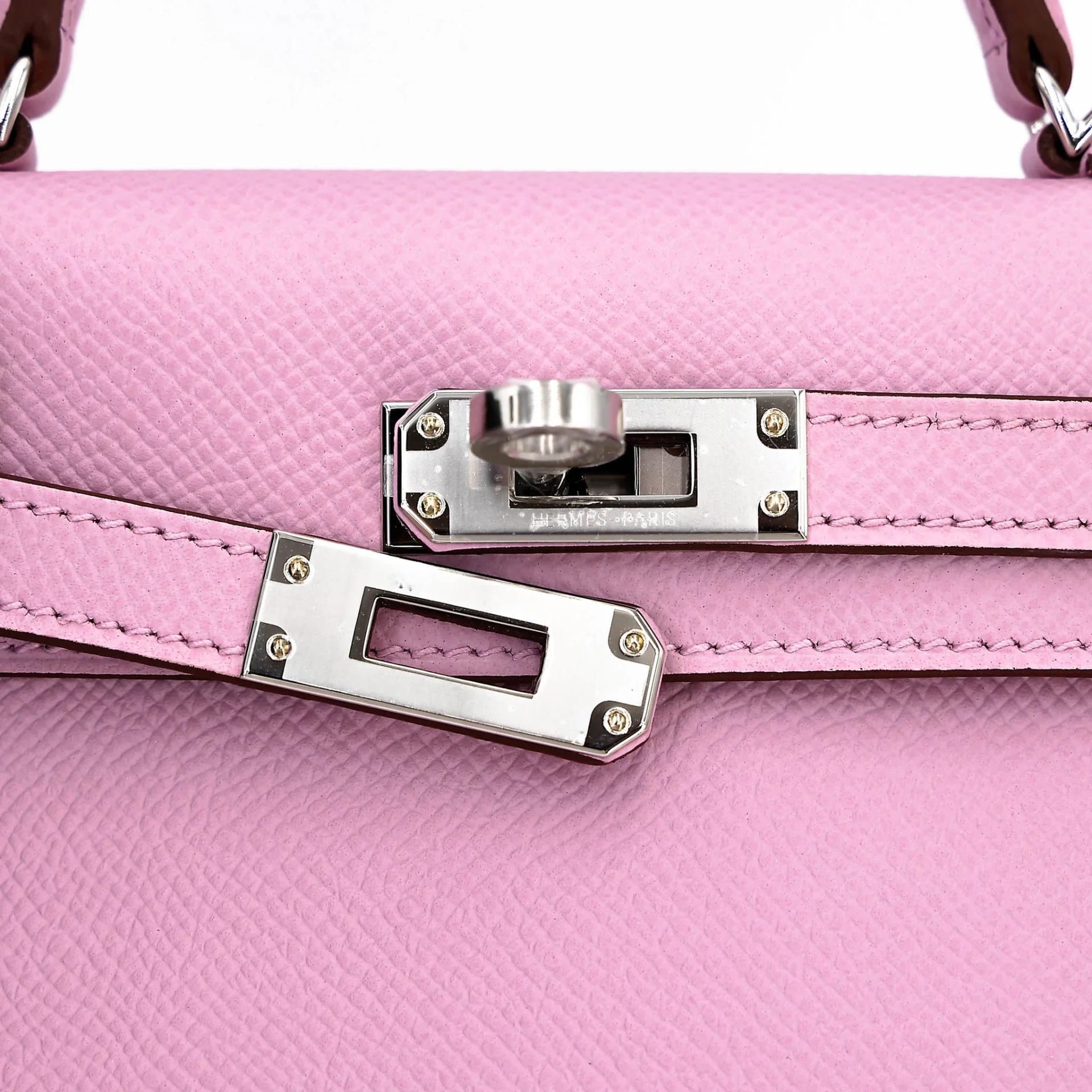 Brand New ( Rank N ) HERMÈS Mini Kelly II Mauve Sylvestre (X9) Epsom Palladium hardware G (2026) - 8