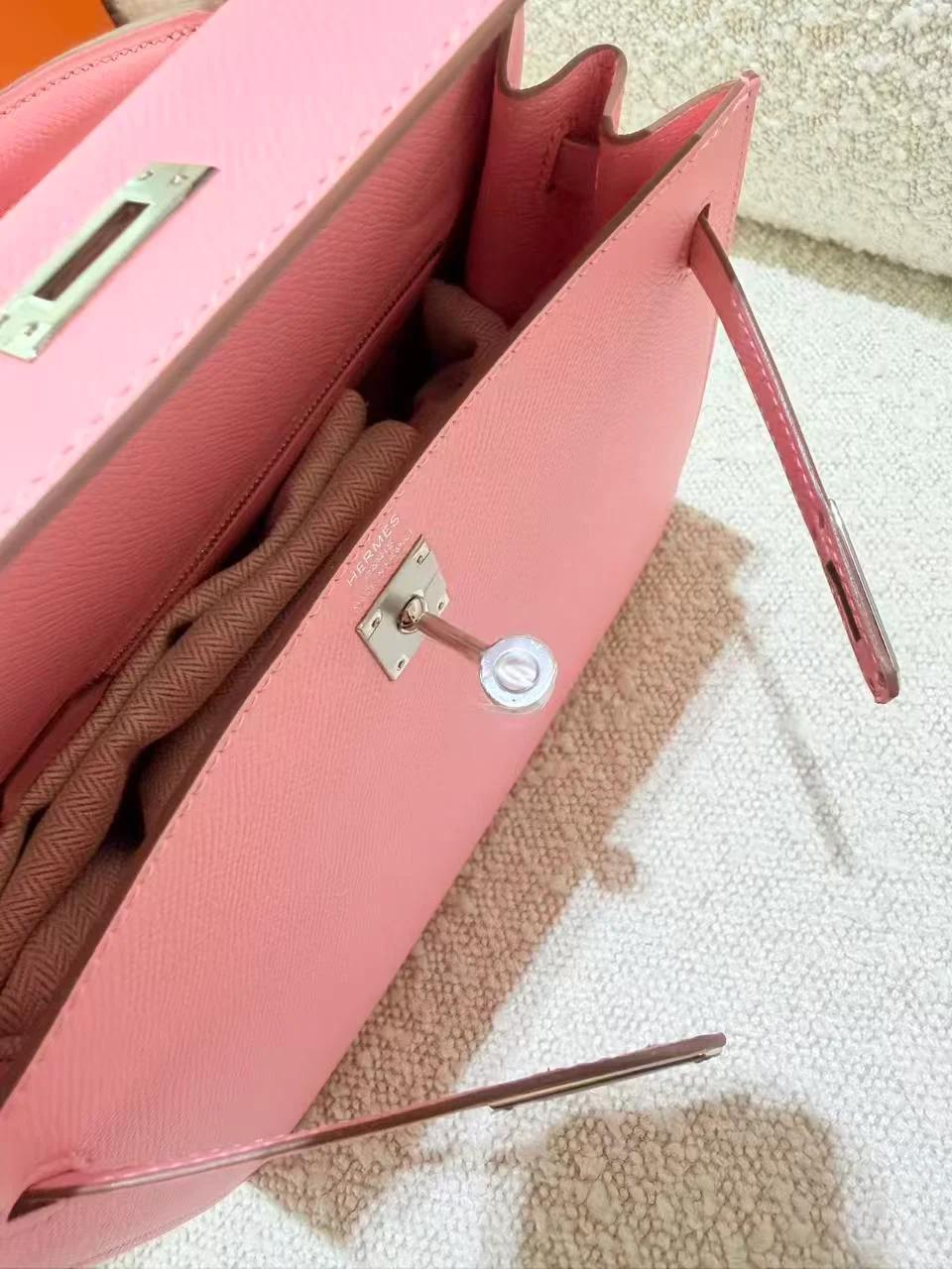ランク SA HERMÈS エルメス ケリー25 セリエ ローズコンフェッティ (1Q) エプソン シルバー金具 X刻印 (2016) - 12