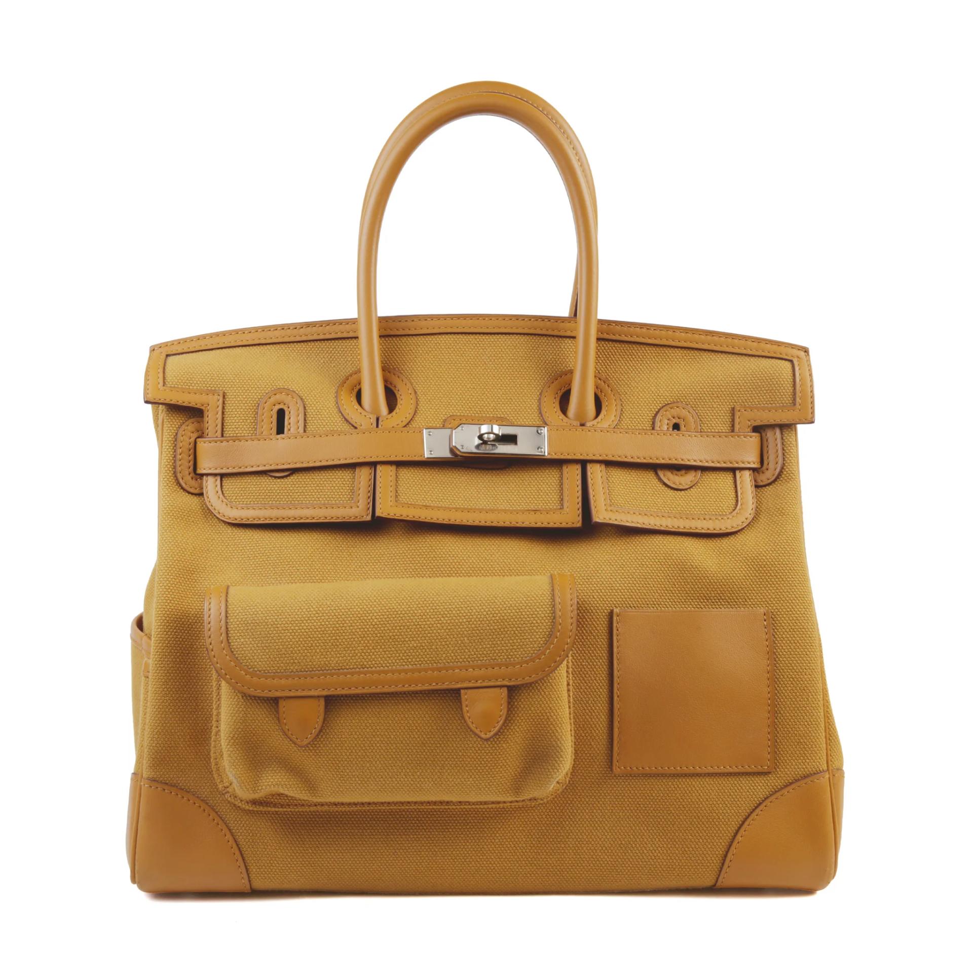 ランク A HERMÈS エルメス 限定品 バーキン35 カーゴ セサミ (2S) スイフト トワルアッシュ シルバー金具 Y刻印 (2020) - 1