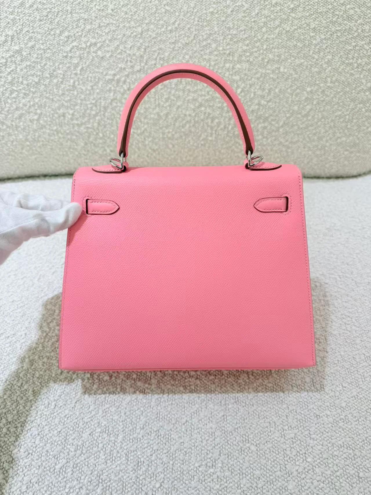ランク SA HERMÈS エルメス ケリー25 セリエ ローズコンフェッティ (1Q) エプソン シルバー金具 X刻印 (2016) - 6