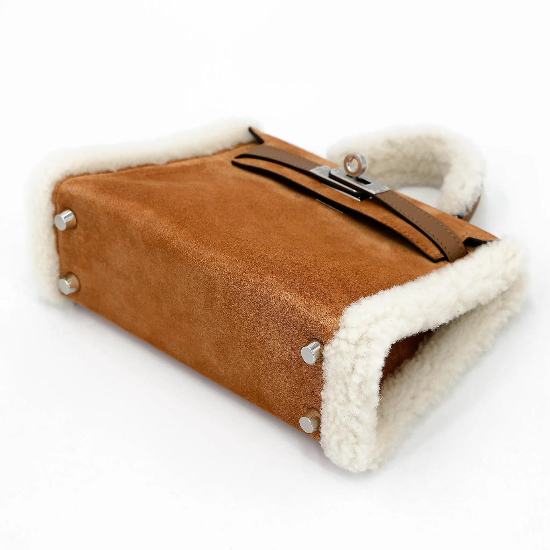 Unused ( Rank NS ) HERMÈS Limited Edition Mini Kelly II Teddy Alezan (3G) Swift Grizzly Palladium hardware W (2024) - 4