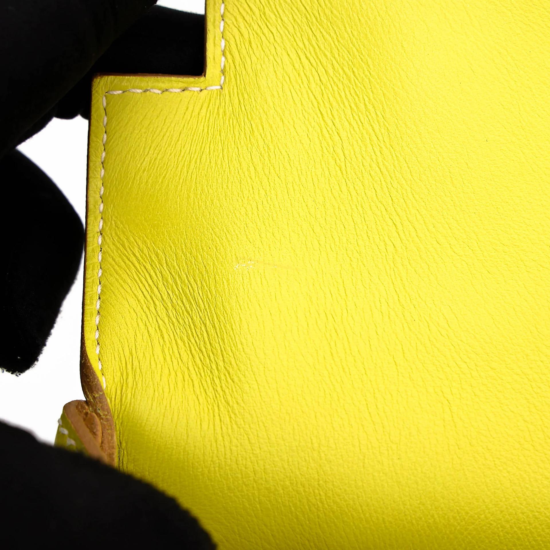 Excellent ( Rank SA ) HERMÈS Kelly Lakis 32 Lime (9R) Swift Palladium hardware Square O (2011) - 22
