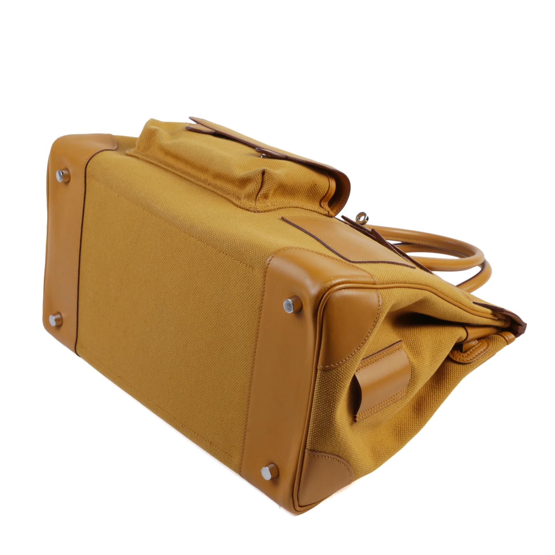 ランク A HERMÈS エルメス 限定品 バーキン35 カーゴ セサミ (2S) スイフト トワルアッシュ シルバー金具 Y刻印 (2020) - 5