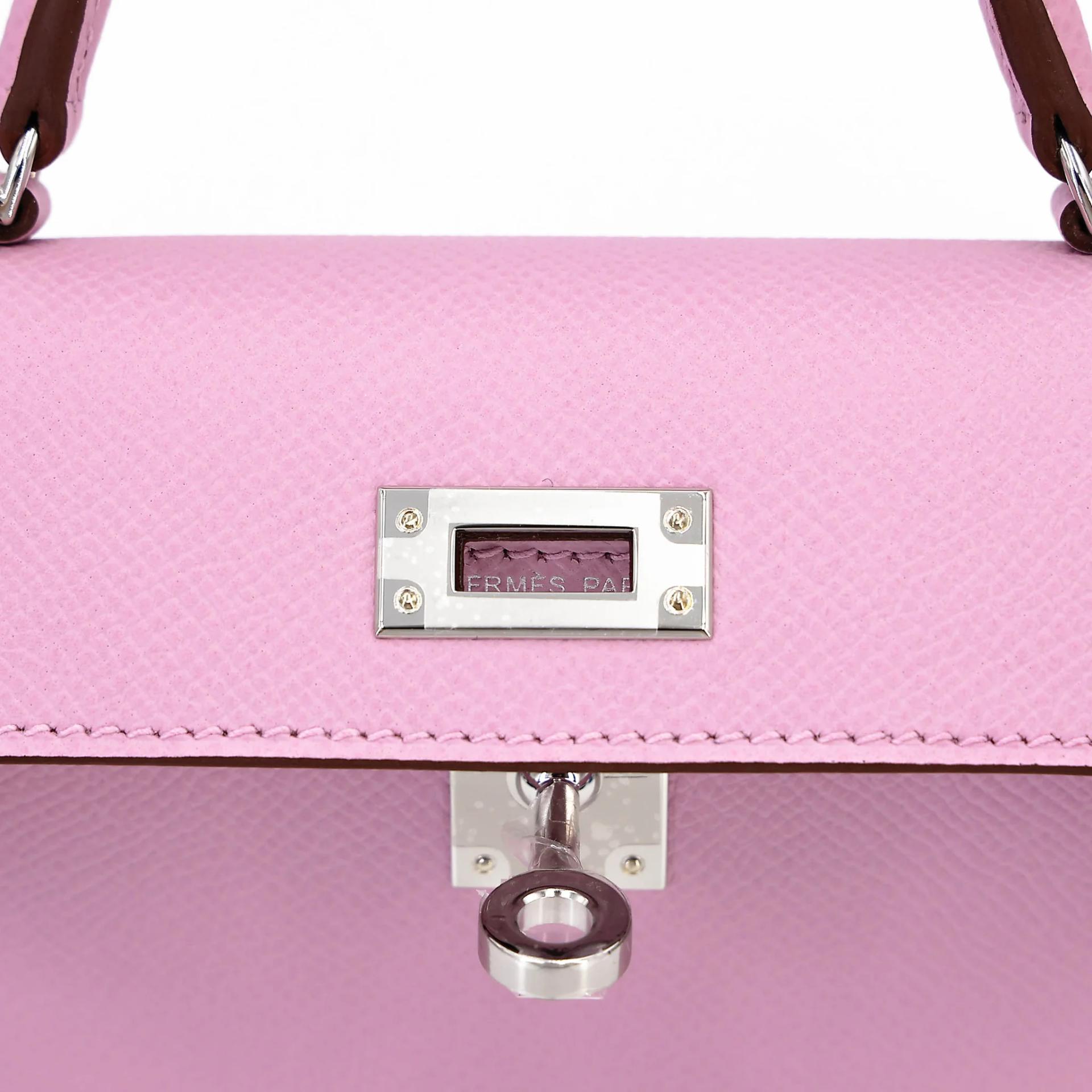 Brand New ( Rank N ) HERMÈS Mini Kelly II Mauve Sylvestre (X9) Epsom Palladium hardware G (2026) - 10