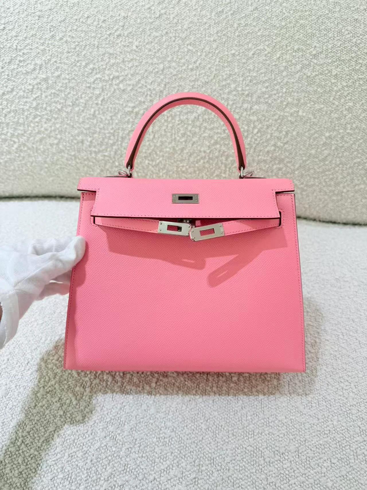 ランク SA HERMÈS エルメス ケリー25 セリエ ローズコンフェッティ (1Q) エプソン シルバー金具 X刻印 (2016) - 5