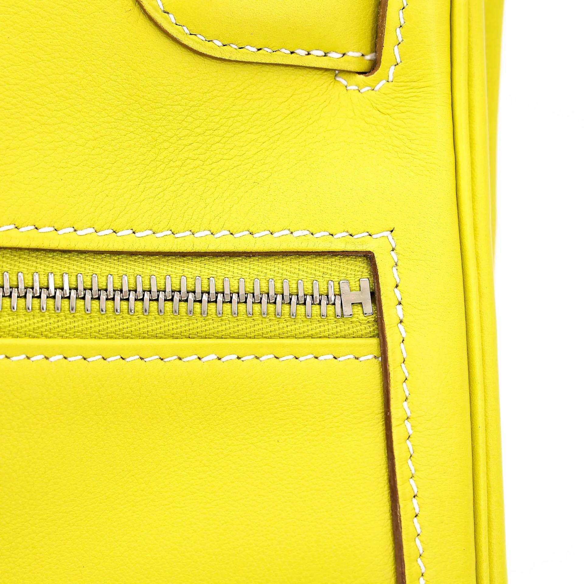 Excellent ( Rank SA ) HERMÈS Kelly Lakis 32 Lime (9R) Swift Palladium hardware Square O (2011) - 9