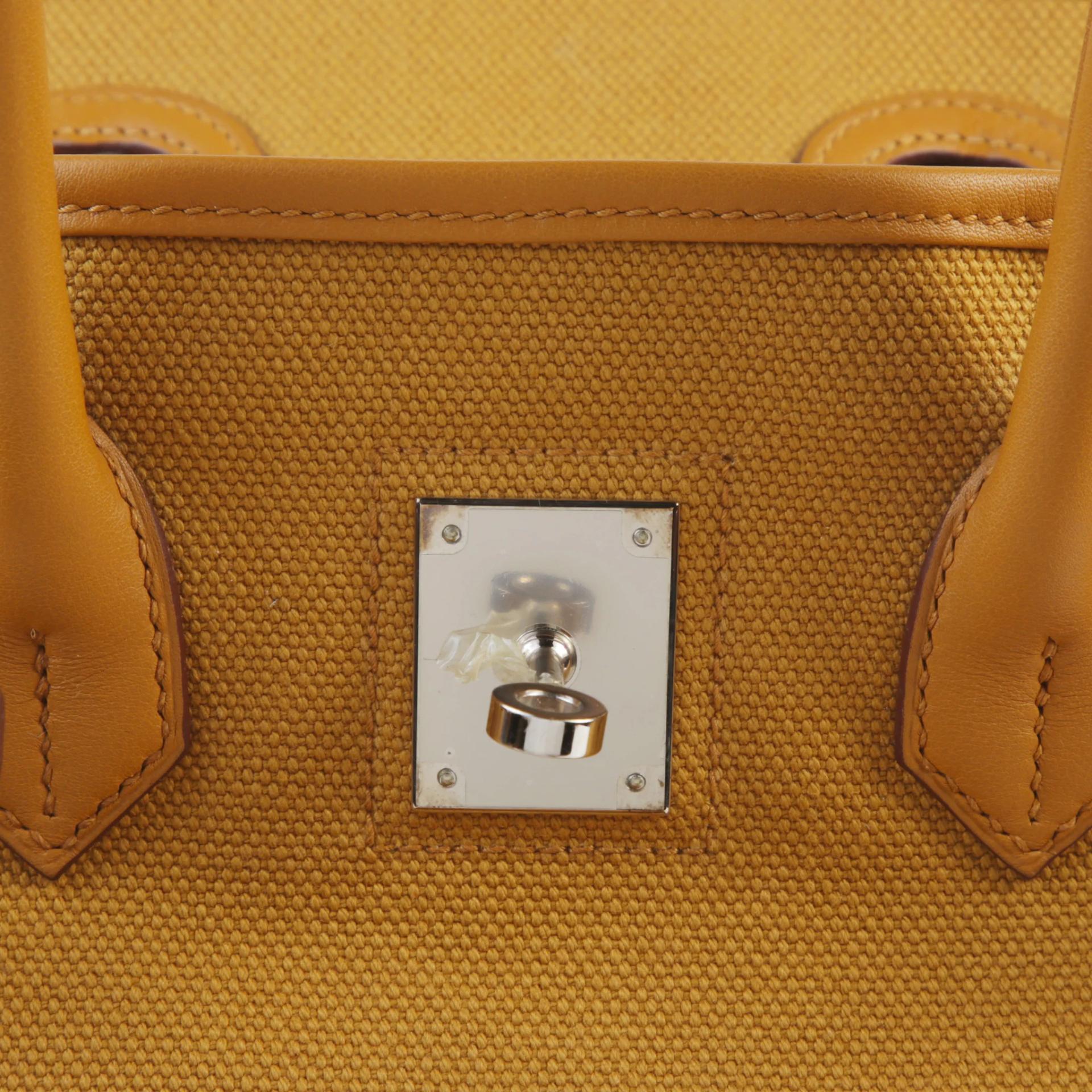 ランク A HERMÈS エルメス 限定品 バーキン35 カーゴ セサミ (2S) スイフト トワルアッシュ シルバー金具 Y刻印 (2020) - 9