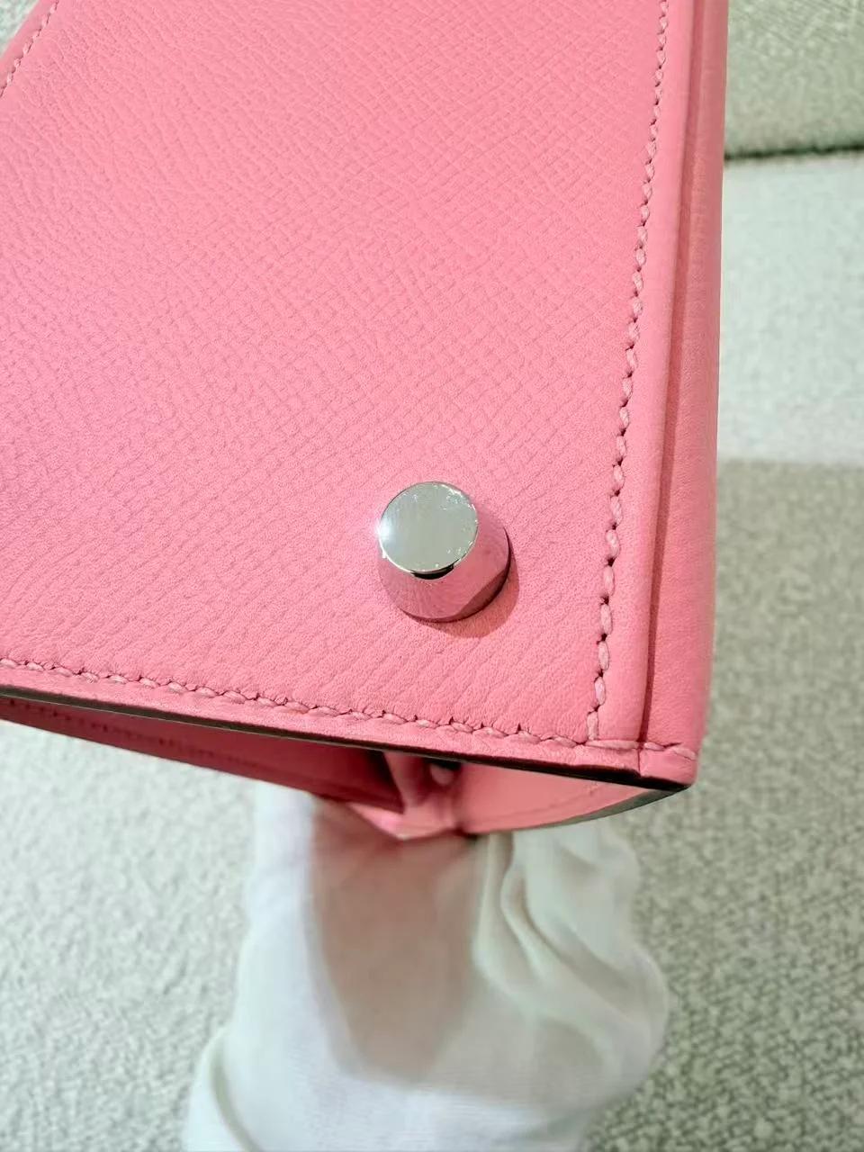 ランク SA HERMÈS エルメス ケリー25 セリエ ローズコンフェッティ (1Q) エプソン シルバー金具 X刻印 (2016) - 21