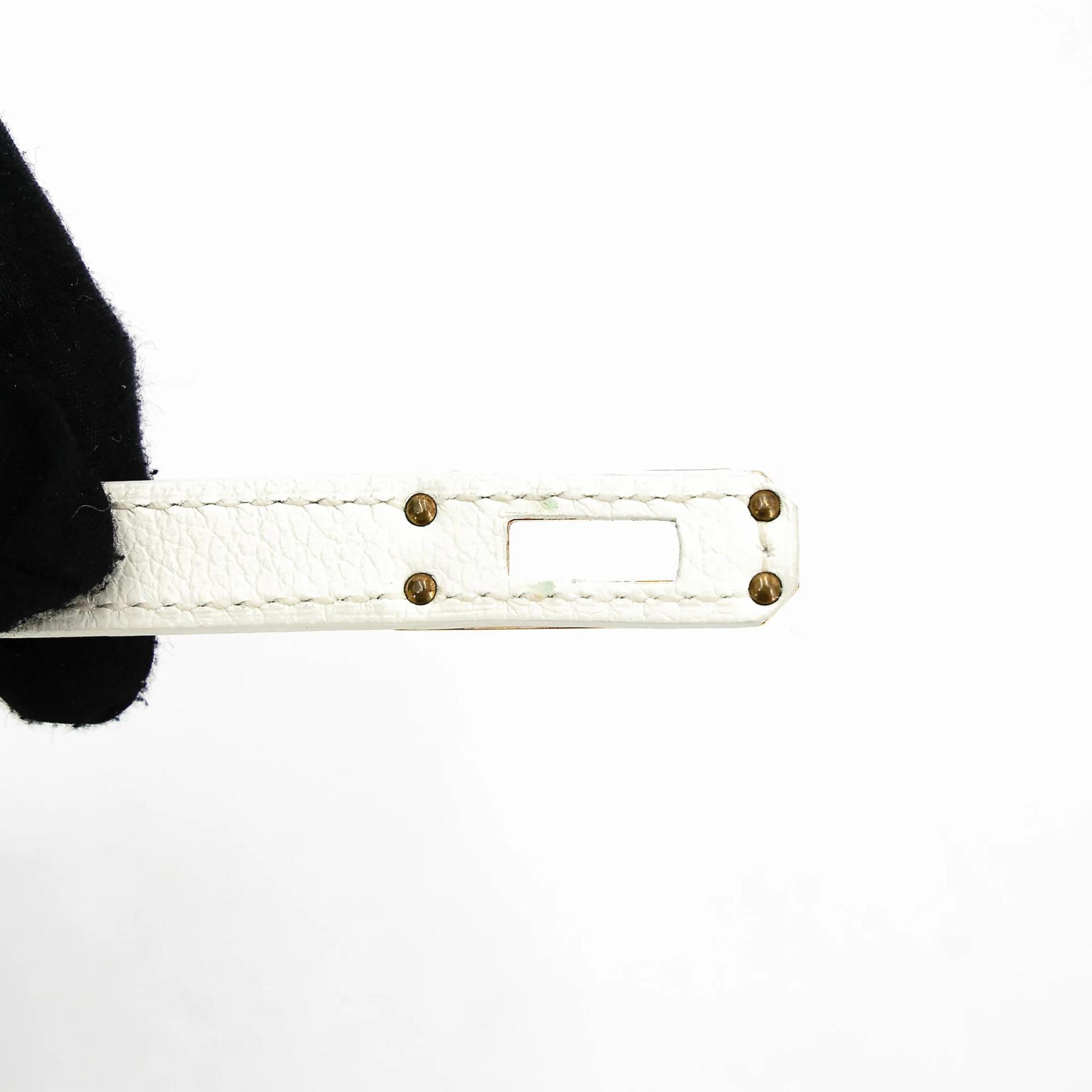 Excellent ( Rank SA ) HERMÈS Kelly Danse New White (0U) Evercolor Gold hardware B (2023) - 21