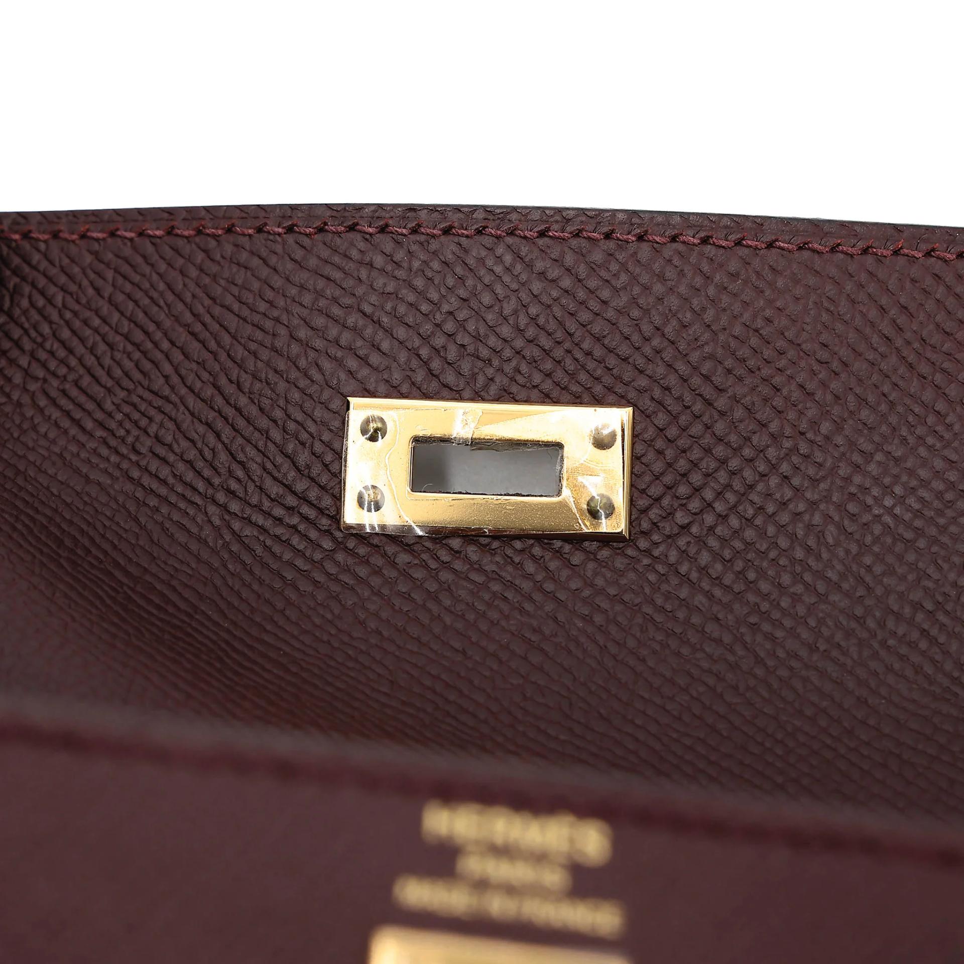 Excellent ( Rank SA ) HERMÈS Kelly 25 Sellier Rouge H (55) Epsom Gold hardware A (2017) - 20