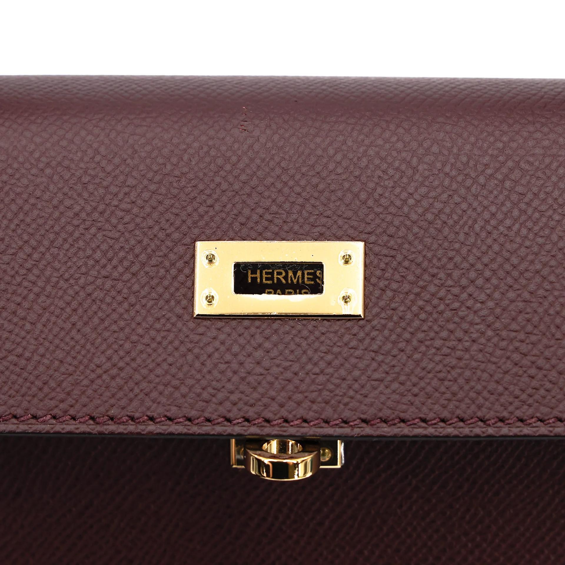 Excellent ( Rank SA ) HERMÈS Kelly 25 Sellier Rouge H (55) Epsom Gold hardware A (2017) - 19