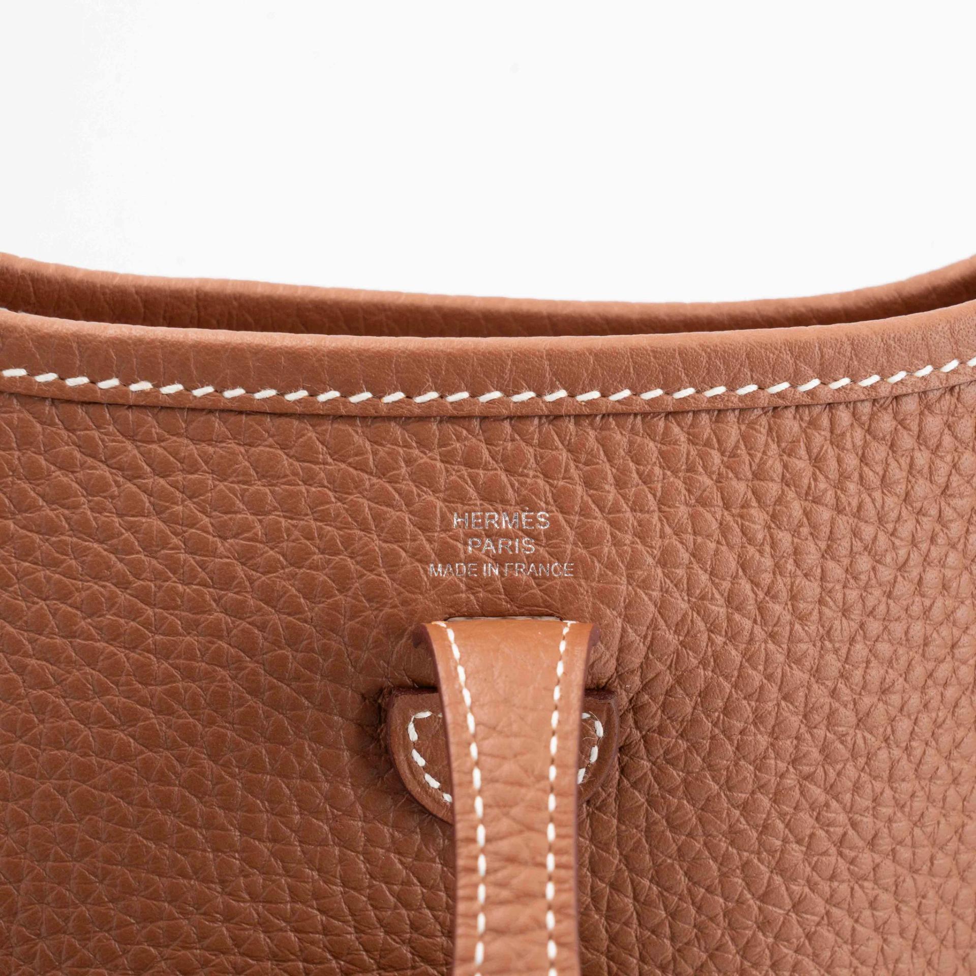 Unused ( Rank NS ) HERMÈS Mini Evelyne 16 Amazone 112cm Gold (37) Clemence Palladium hardware W (2024) - 11