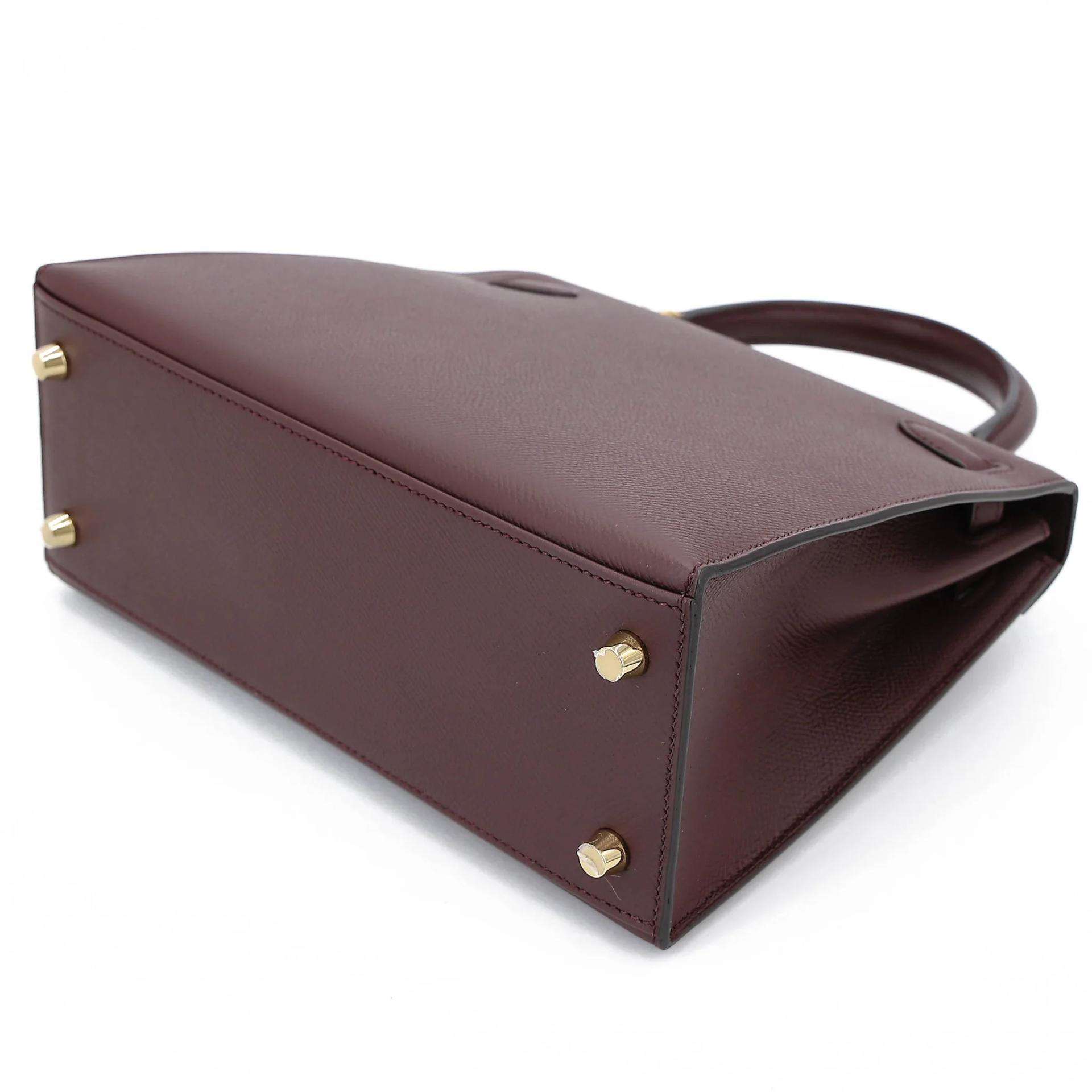 Excellent ( Rank SA ) HERMÈS Kelly 25 Sellier Rouge H (55) Epsom Gold hardware A (2017) - 6