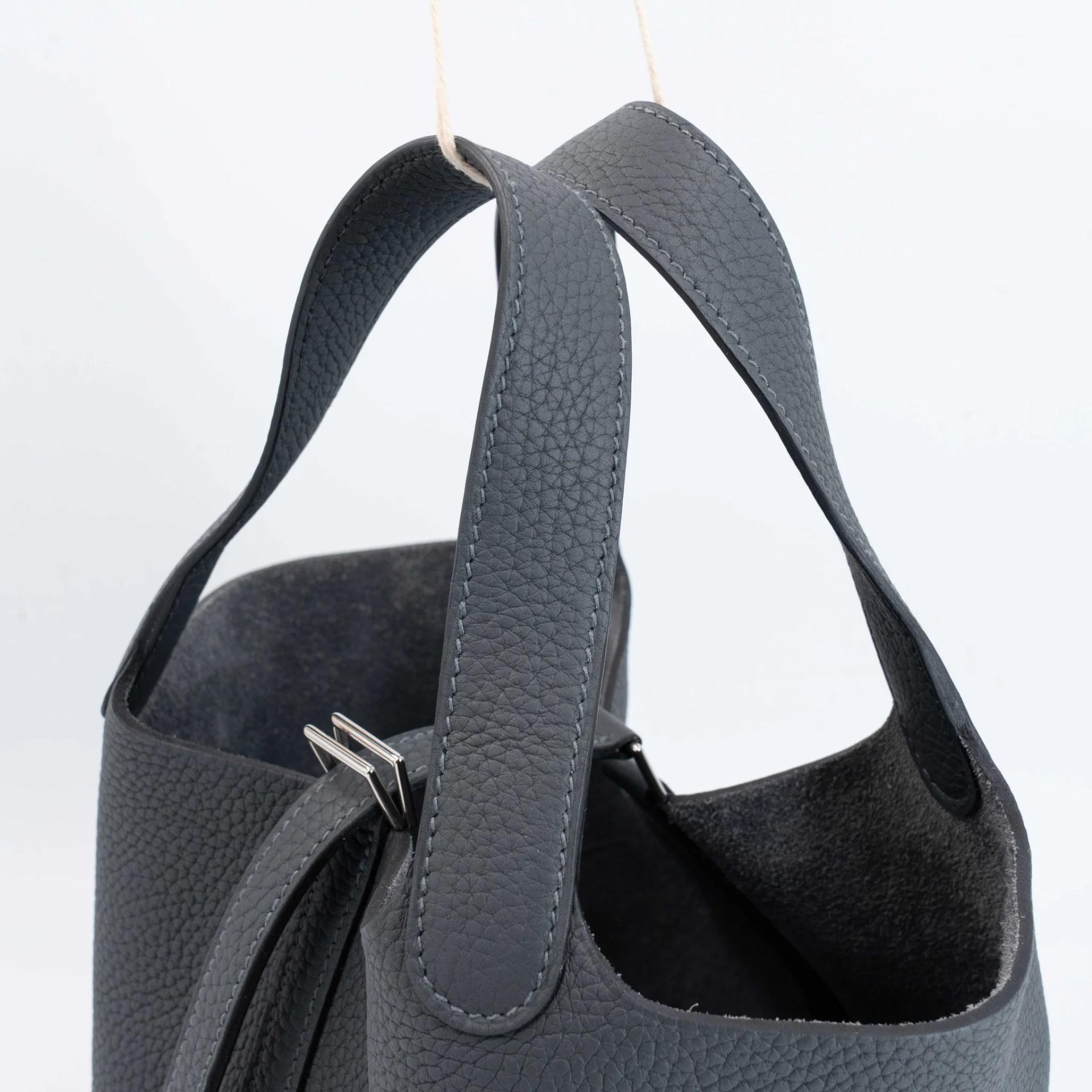 Unused ( Rank NS ) HERMÈS Picotin Lock PM Gris misty (H0) Clemence Palladium hardware W (2024) - 3