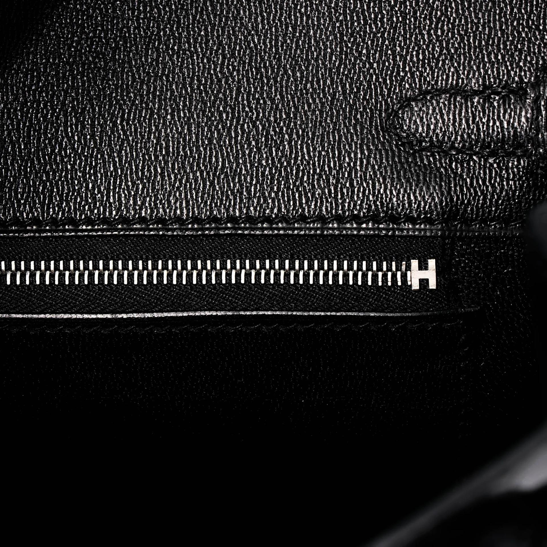 Excellent ( Rank SA ) HERMÈS Birkin 25 Noir (89) Shiny Niloticus Crocodile Palladium hardware A (2017) - 22