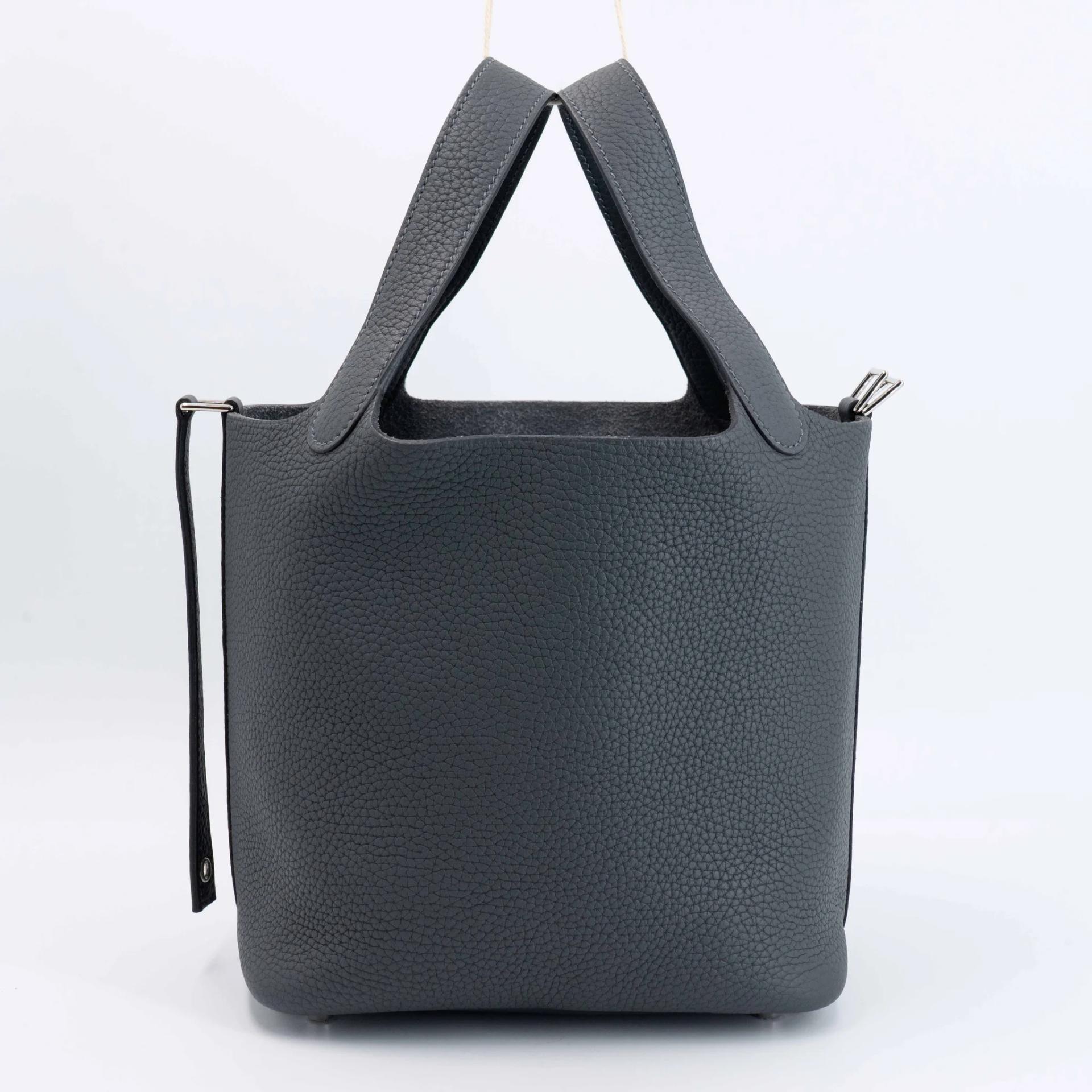 Unused ( Rank NS ) HERMÈS Picotin Lock PM Gris misty (H0) Clemence Palladium hardware W (2024) - 5