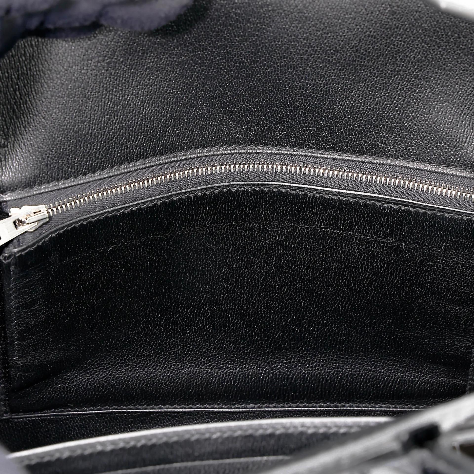 Excellent ( Rank SA ) HERMÈS Birkin 25 Noir (89) Shiny Niloticus Crocodile Palladium hardware A (2017) - 26