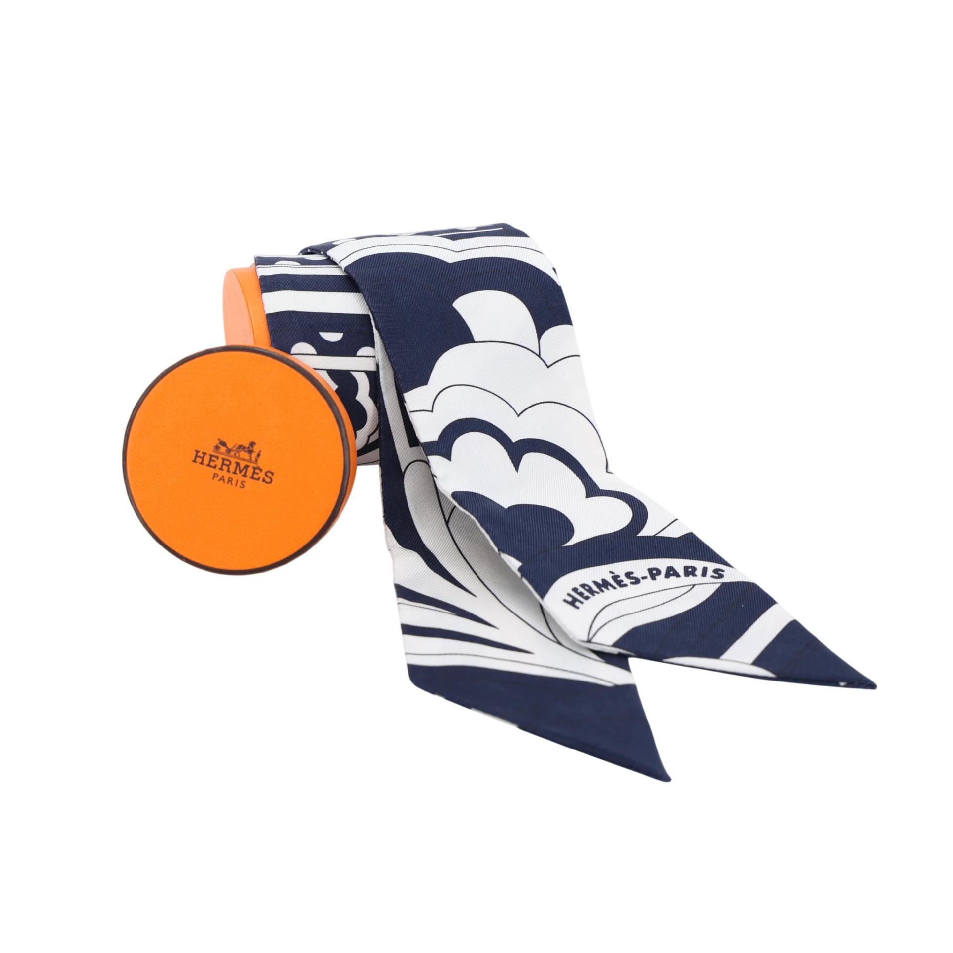 Brand New ( Rank N ) HERMÈS Twilly Faubourg Rainbow Black Silk - 4