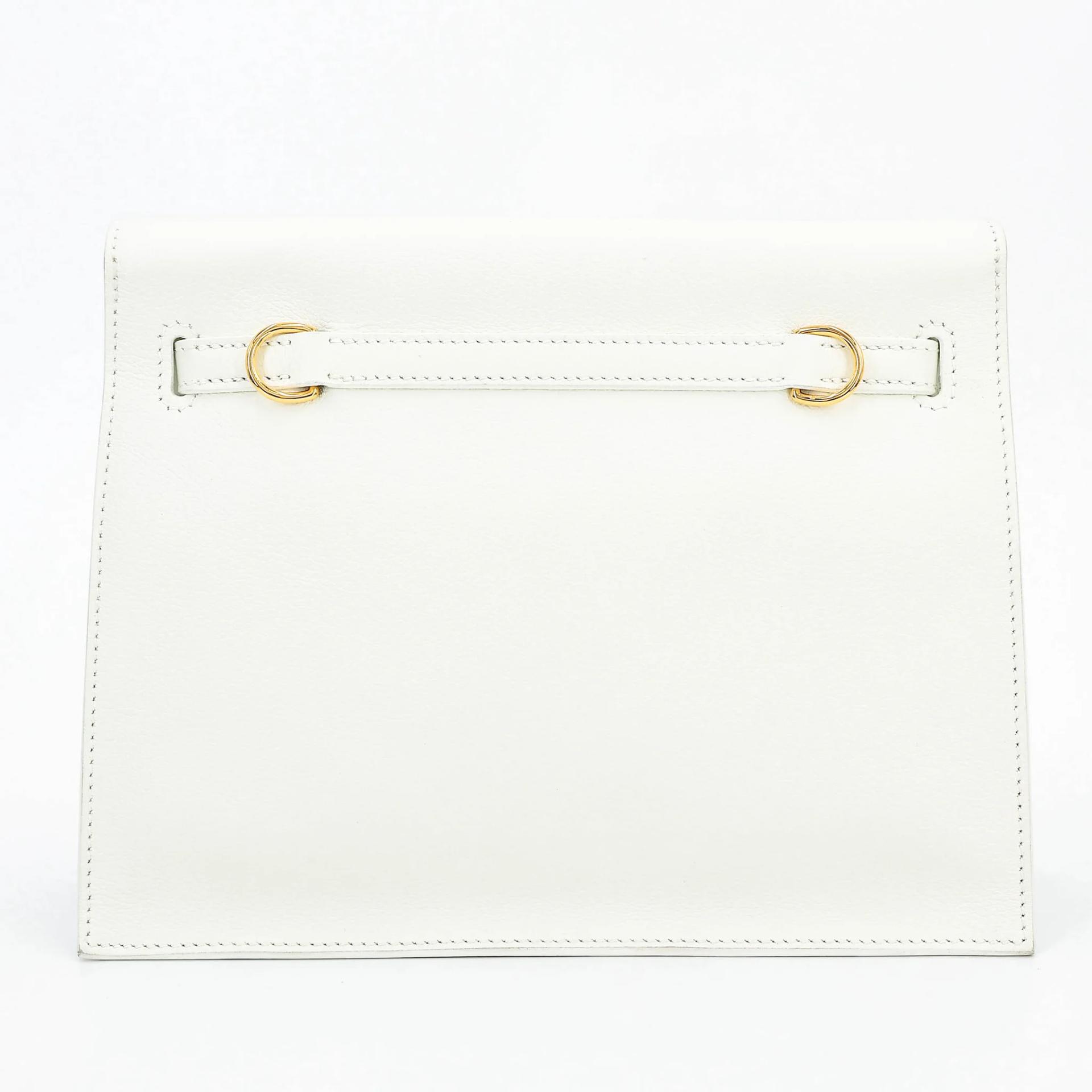 Excellent ( Rank SA ) HERMÈS Kelly Danse New White (0U) Evercolor Gold hardware B (2023) - 2